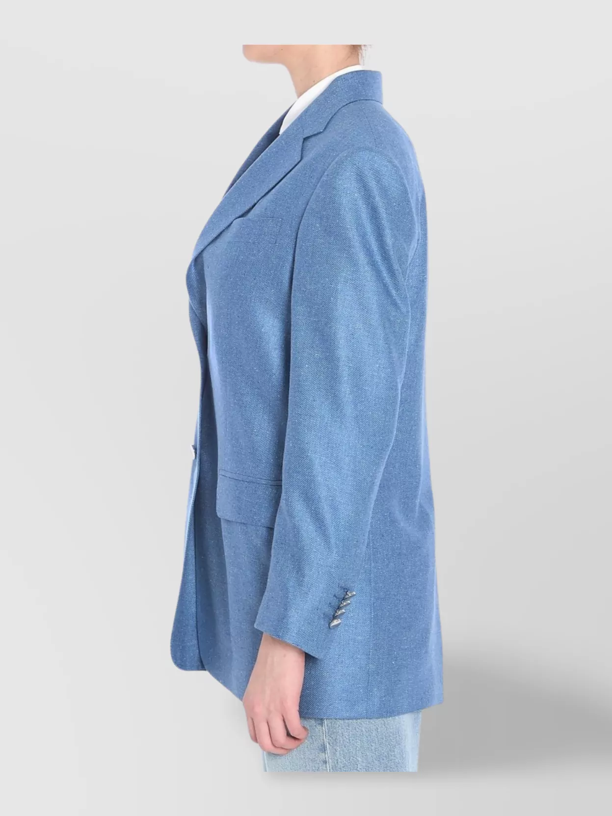 Tagliatore Peak Lapel Silk Jacket With Rear Vent