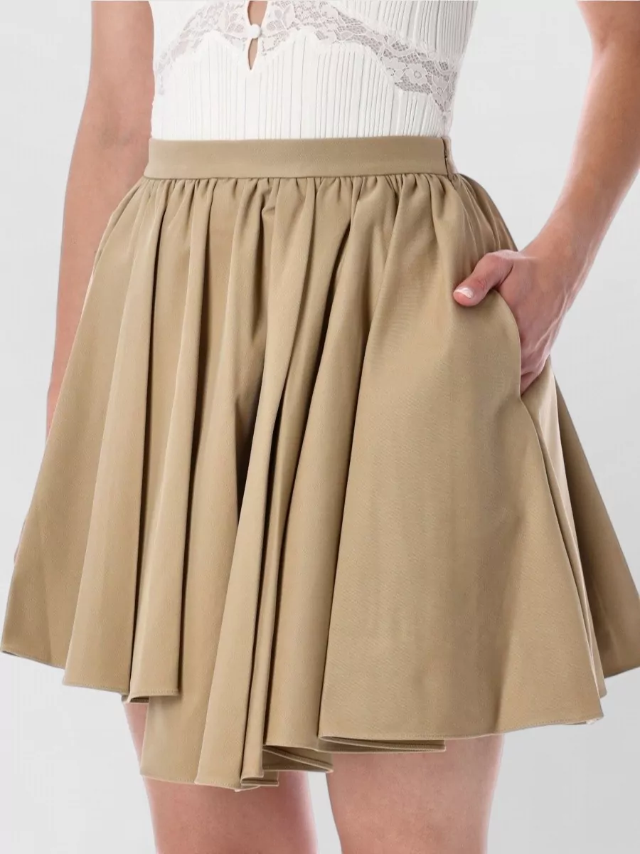 Self-Portrait Pleated Asymmetric Mini Skirt