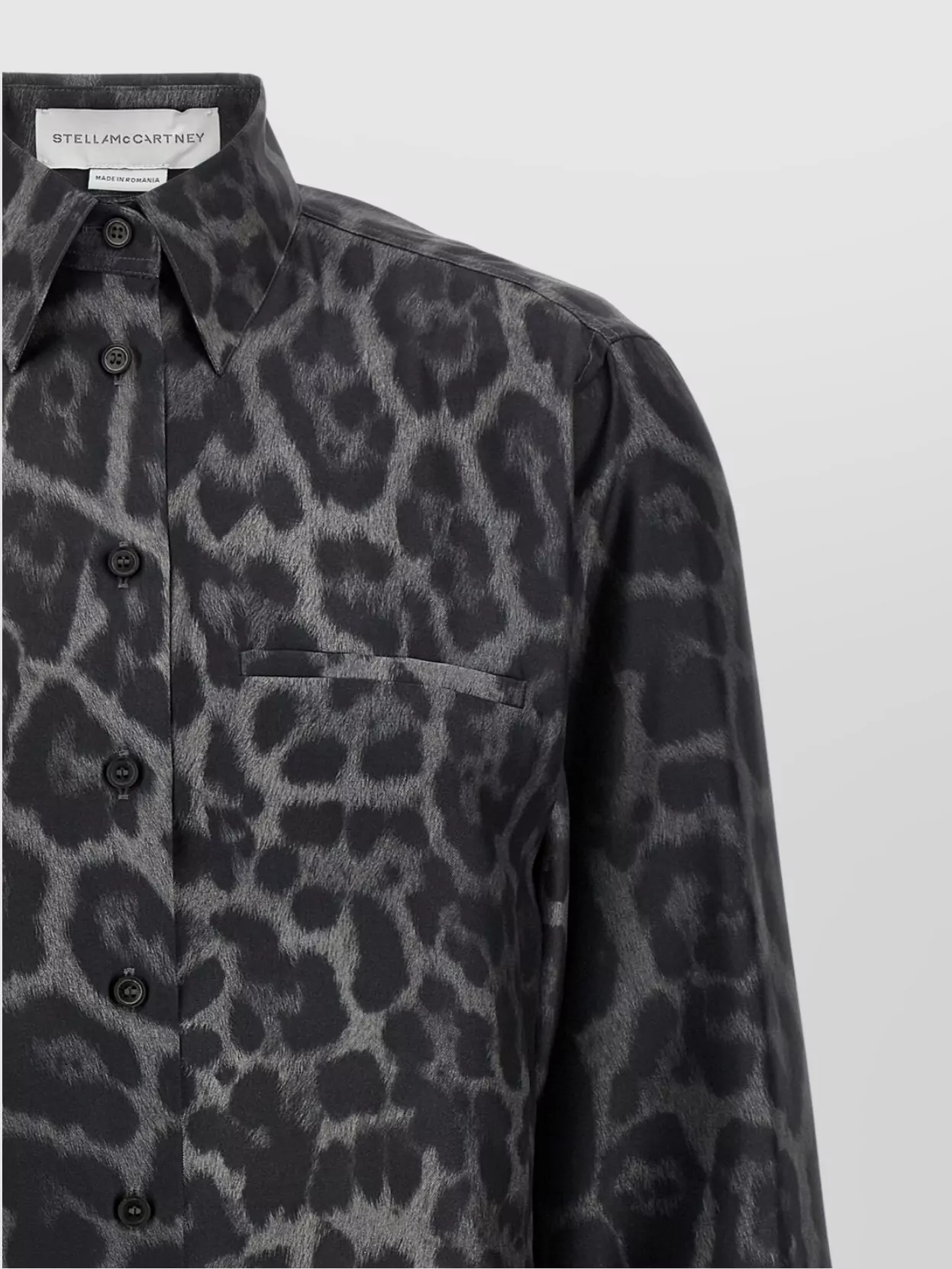 Stella Mccartney Animal Print Long Sleeve Silk Top