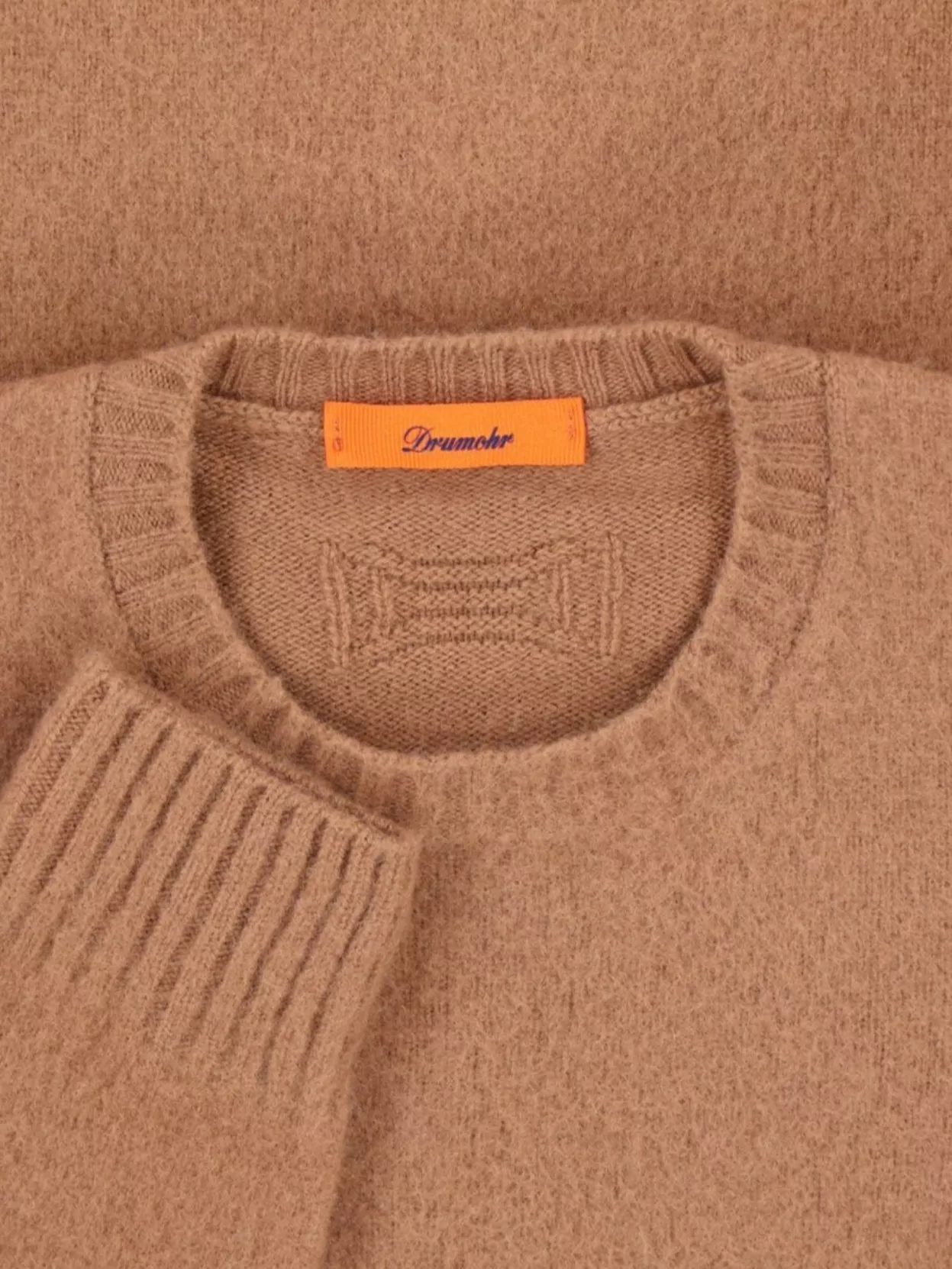 Drumohr Ribbed Crewneck Sweater With Long Sleeves In Brown