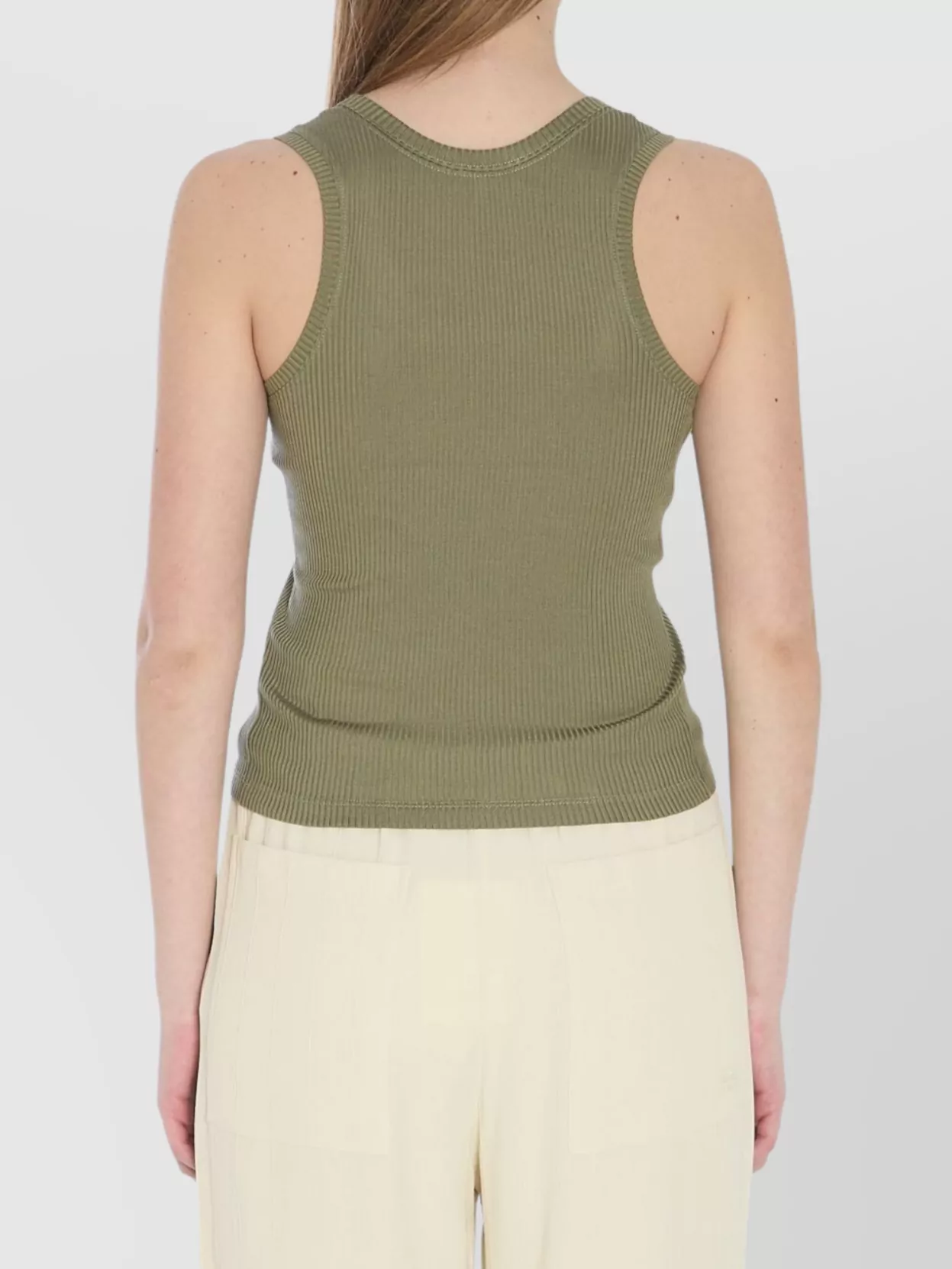 LOEWE ANAGRAM RIBBED SCOOP NECK TANK TOP