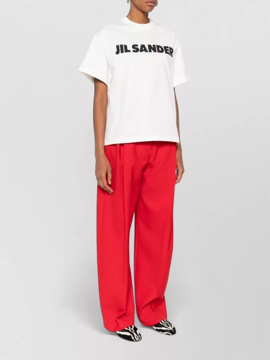 Jil Sander Cotton Logo T-Shirt Crew Neck Design