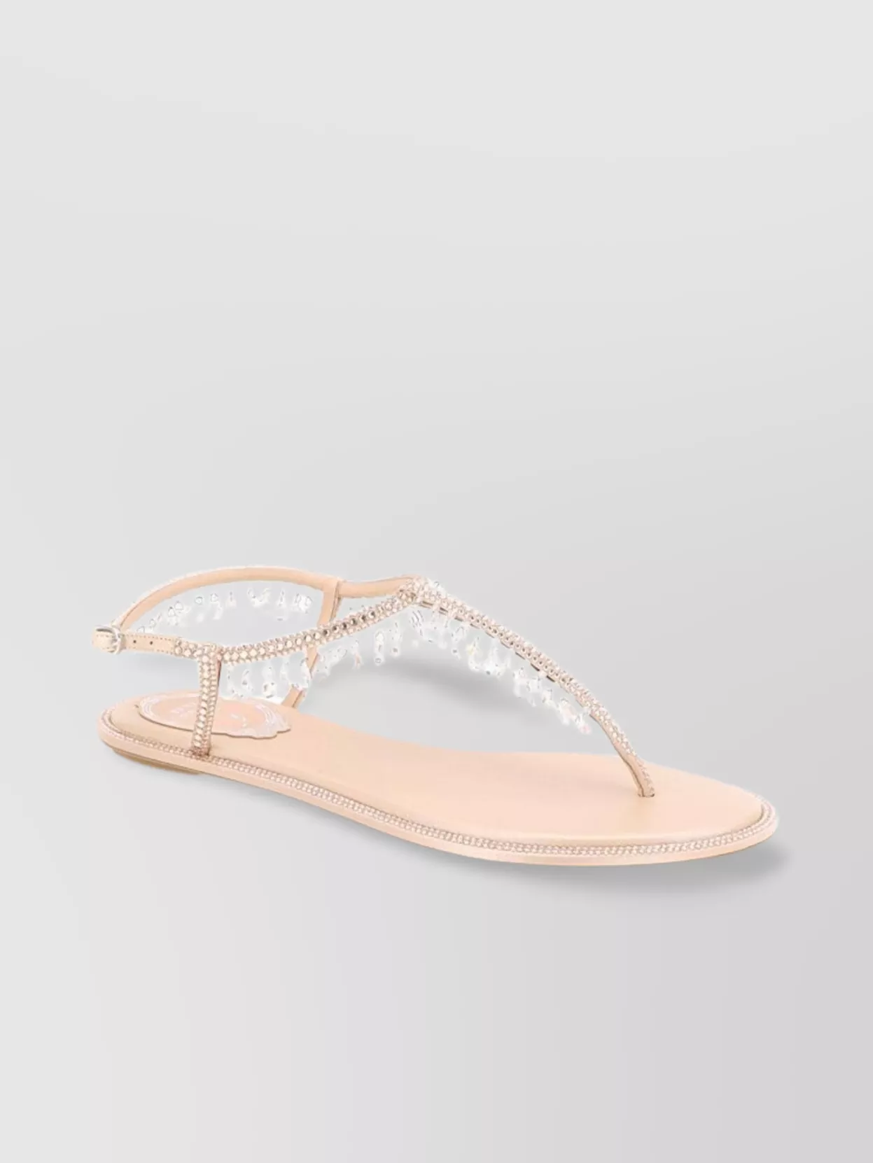 René Caovilla Embellished Thong Toe Sandals In Pink