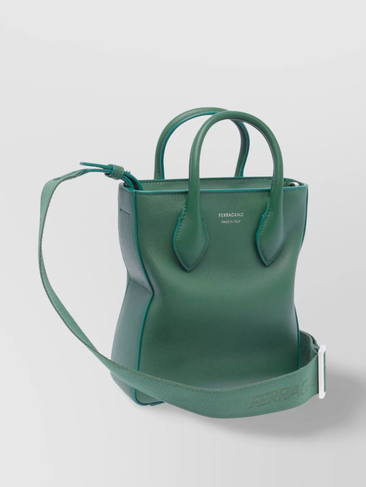 FERRAGAMO DOUBLE HANDLE TOTE BAG WITH REMOVABLE STRAP