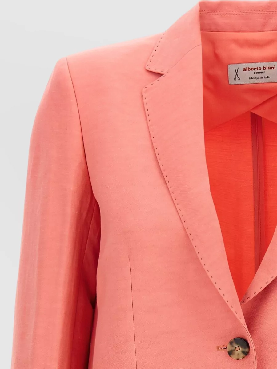 Alberto Biani Linen Blend Single-Breasted Blazer