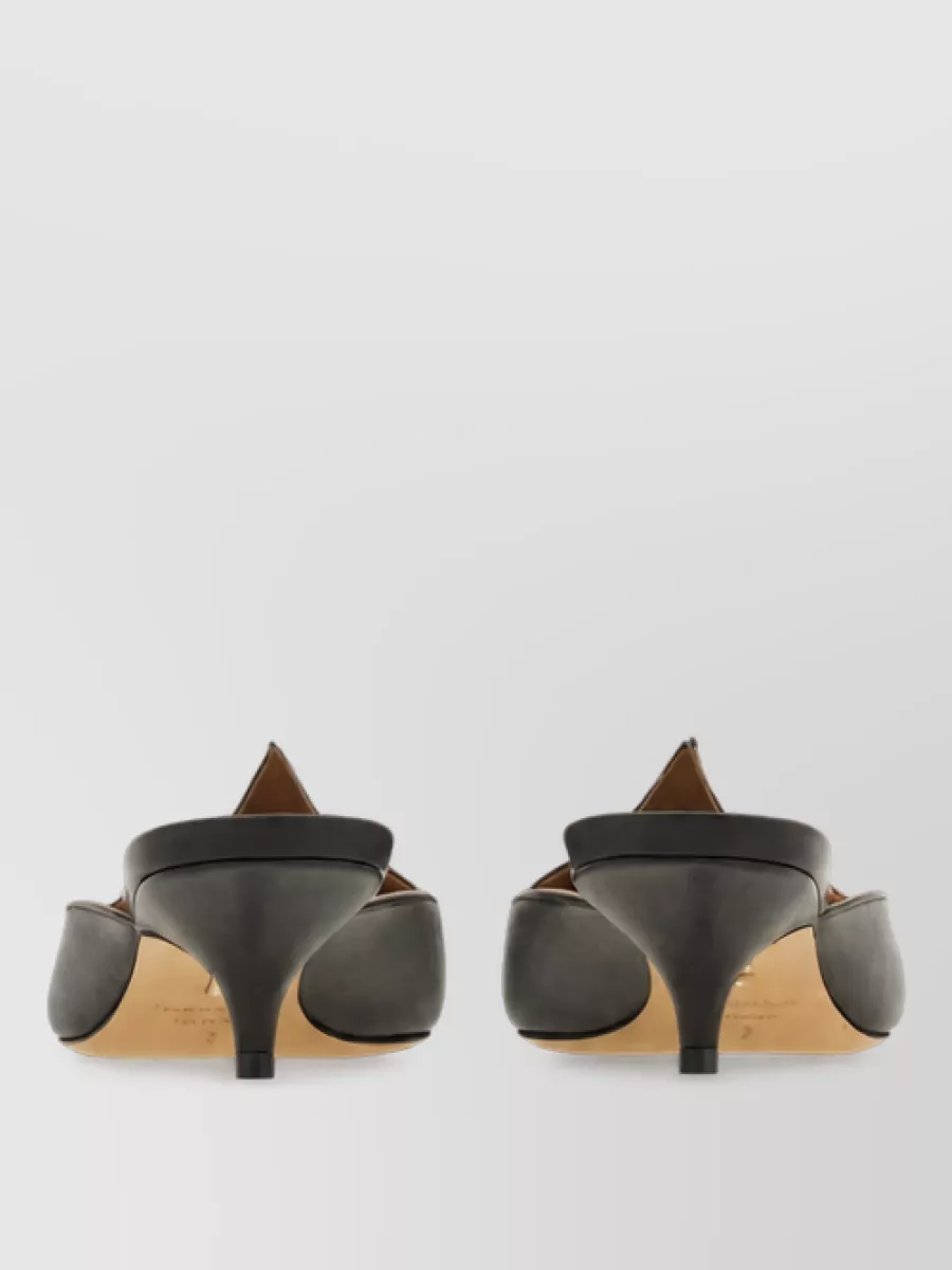 Ferragamo Leather Heart Mule Sandals