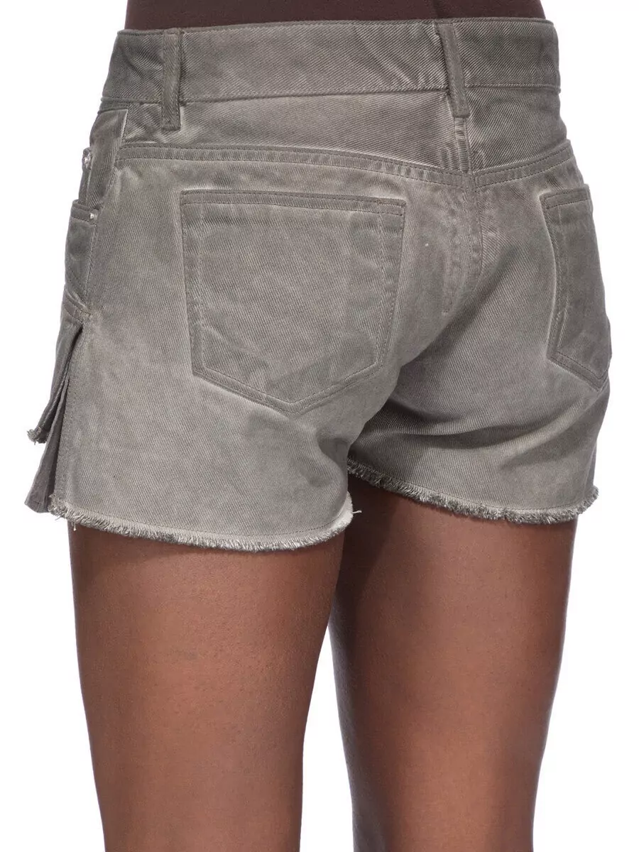 Rick Owens Drkshdw Denim Mid-Rise Raw-Cut Shorts