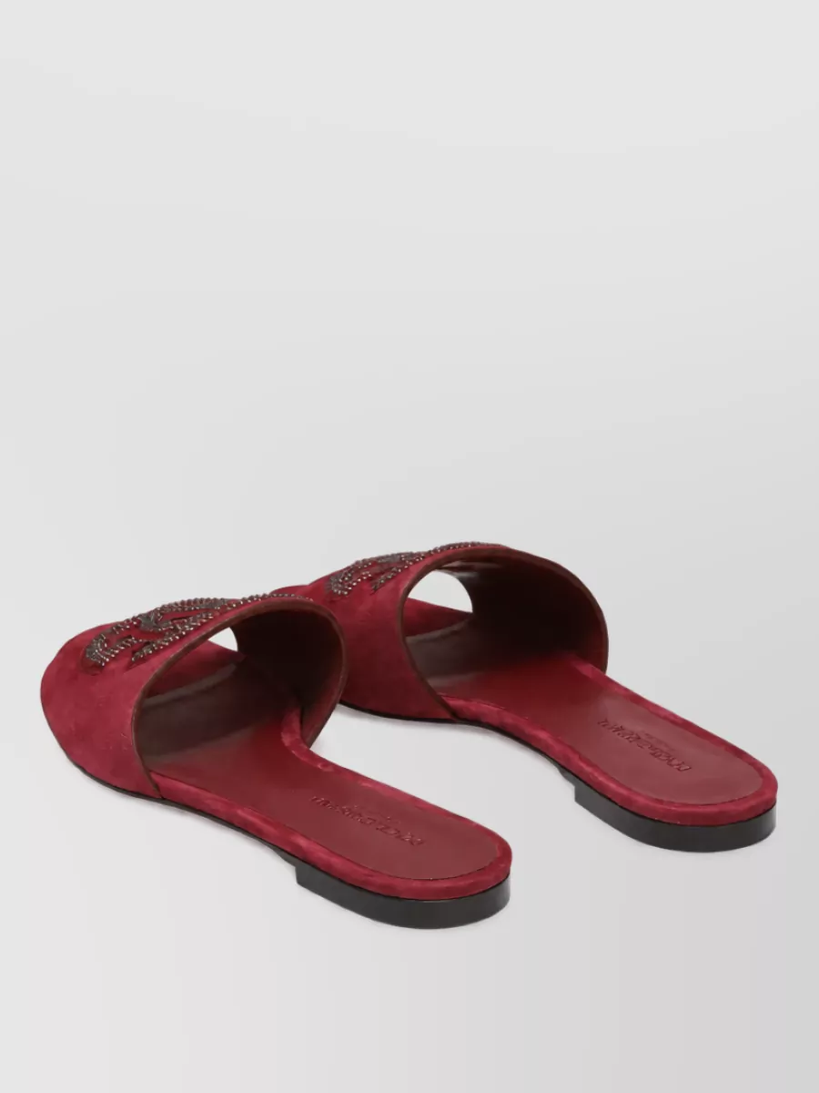 Dolce&Gabbana Crystal-Embellished Suede Slides