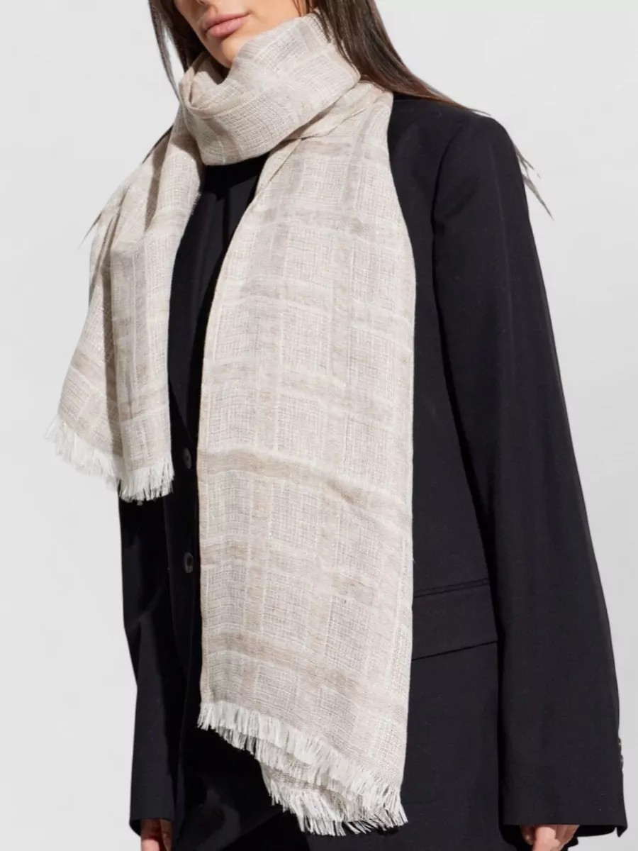 Emporio Armani Checked Linen Scarf