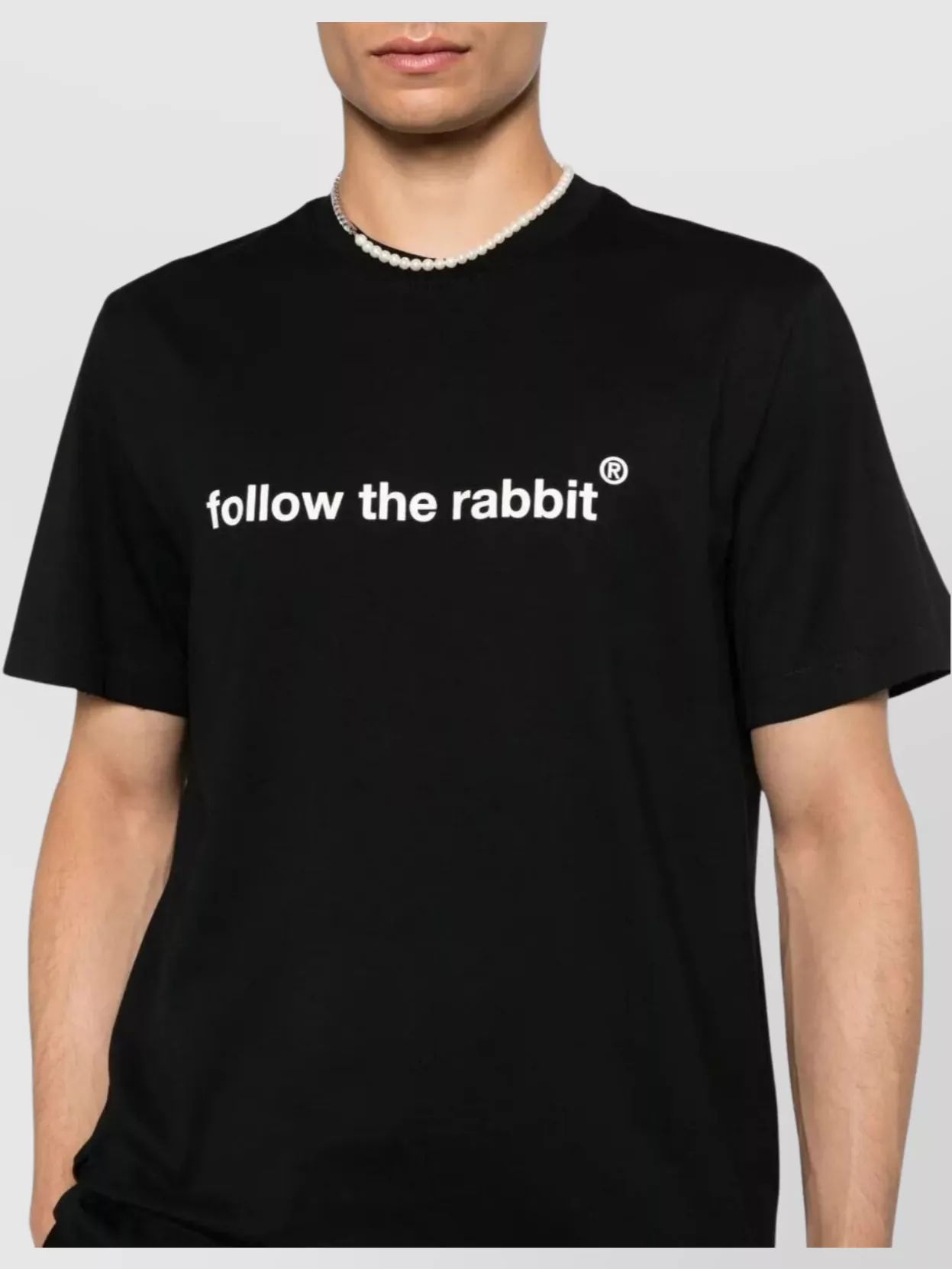 Msgm Rabbit Graphic Print Crew Neck T-shirt In Black