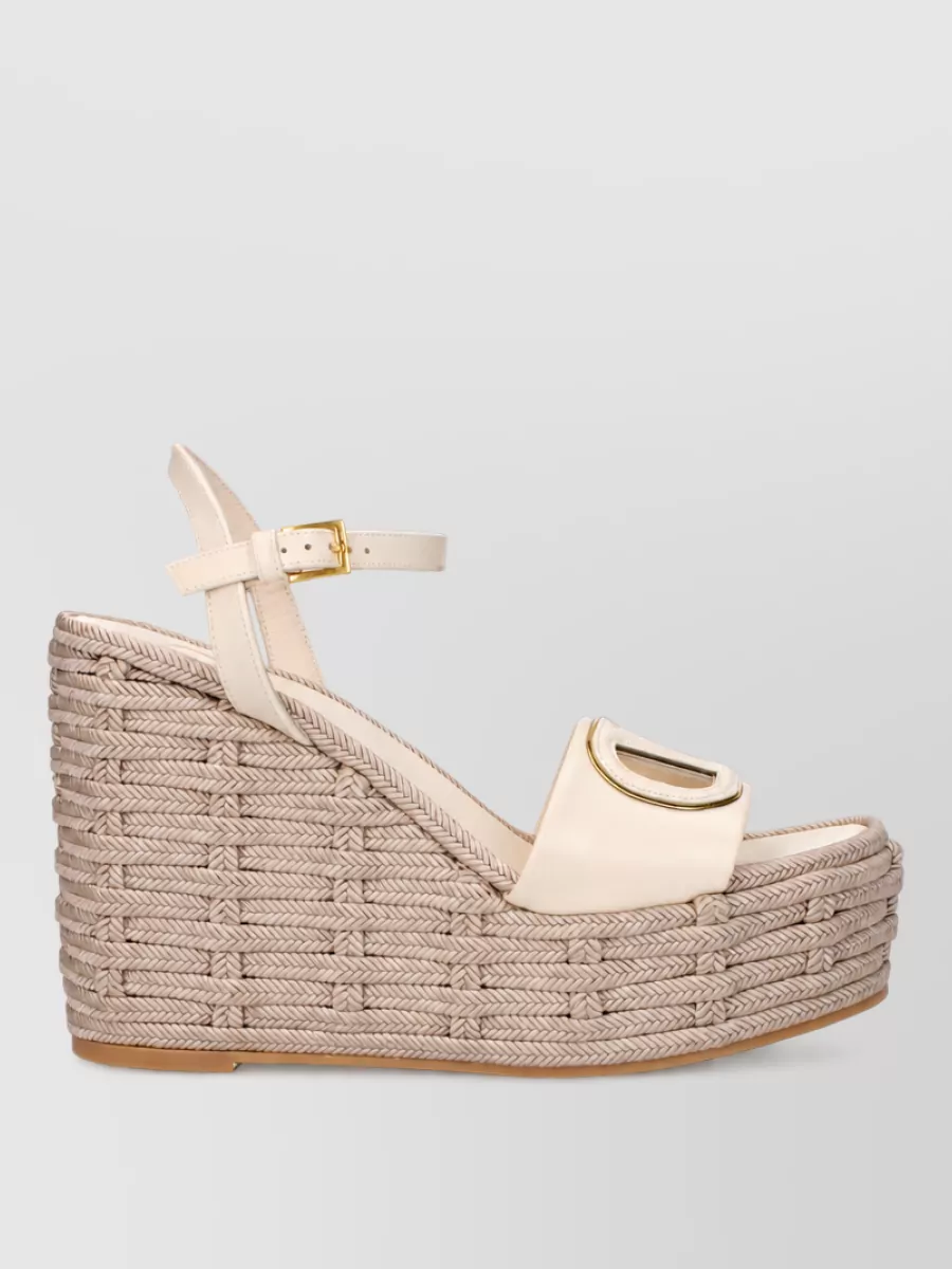 Valentino Garavani Leather Wedge Sandals