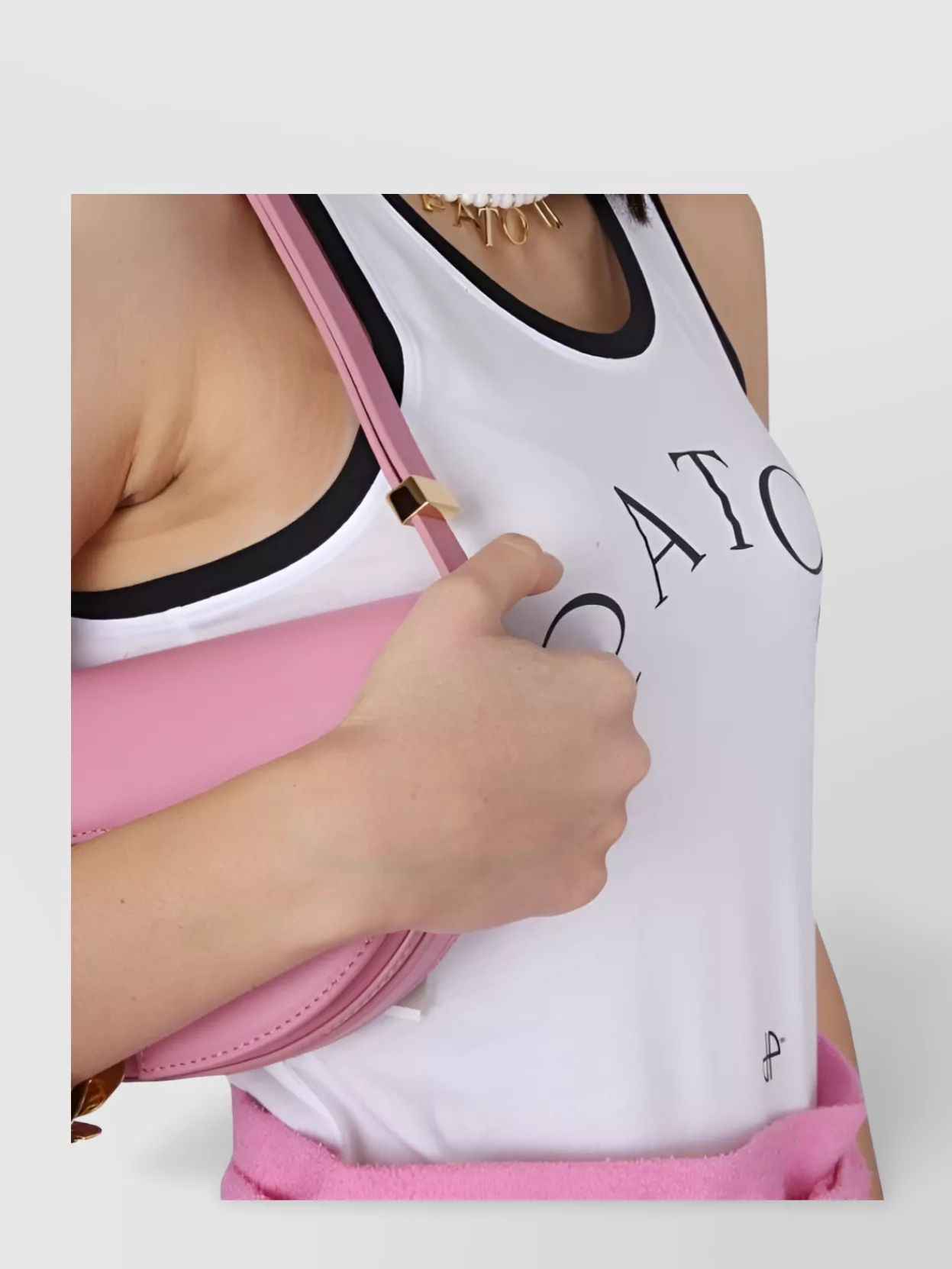 Patou Logo Racerback Sleeveless Tank Top In White