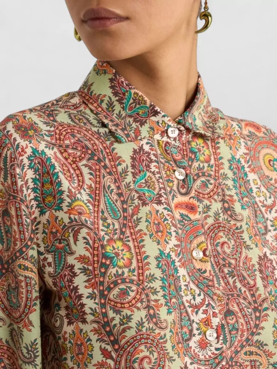 Etro Paisley-Print Silk-Blend Shirt
