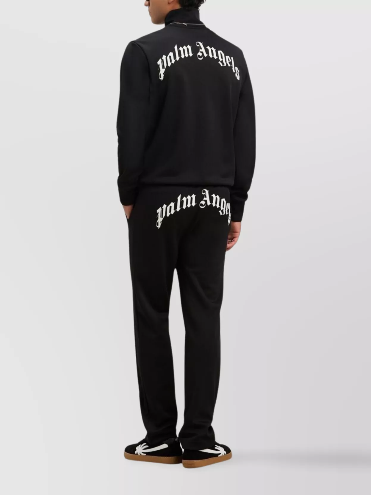 Palm Angels Logo High Collar Track Suit With Pockets