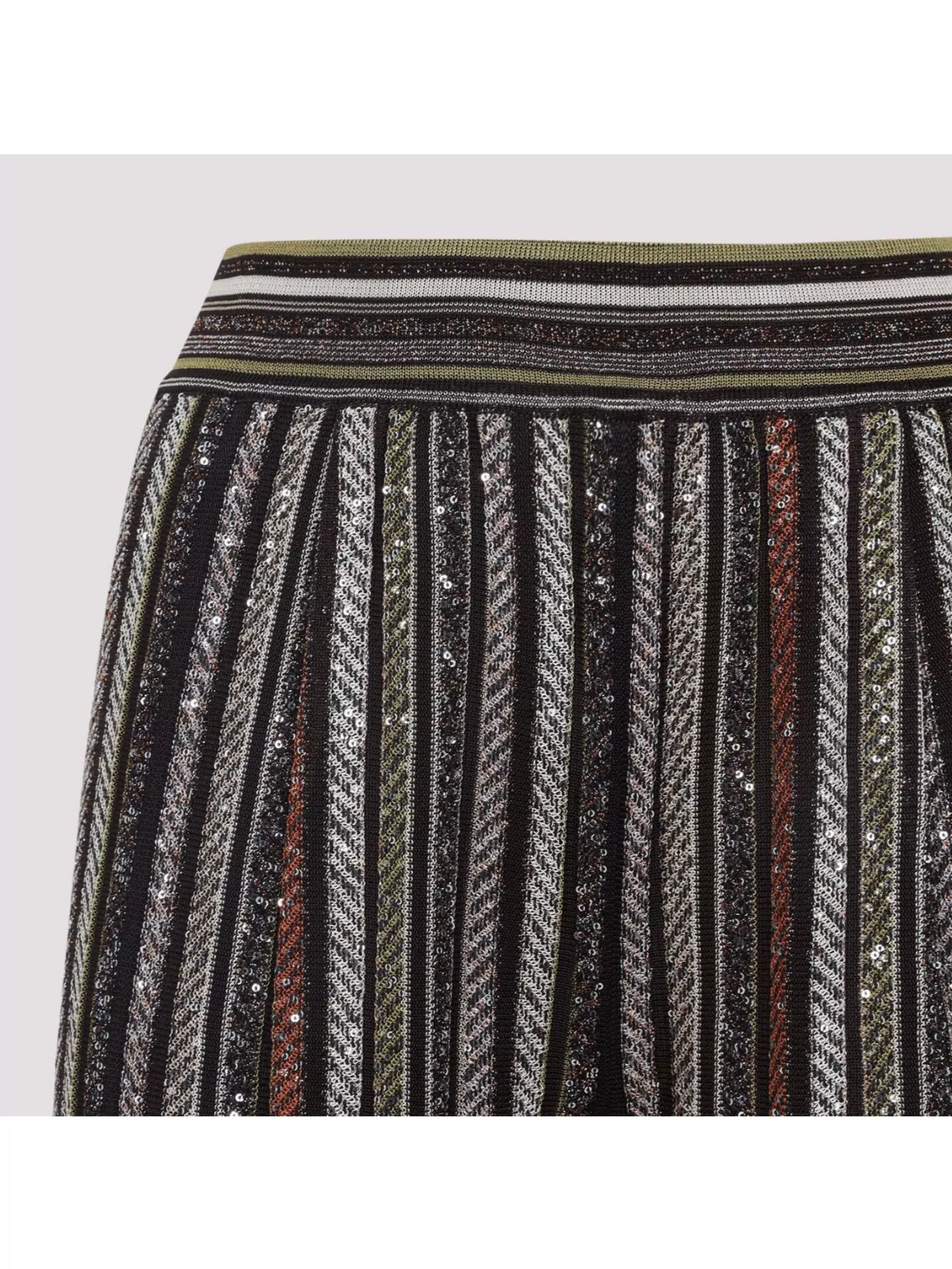 Missoni Pantalone In Misto Viscosa Stretch Ricamata Donna In Gray