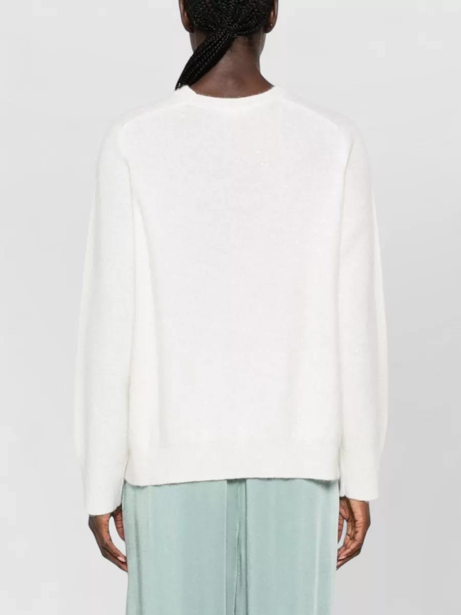 Fabiana Filippi Wool Silk Cashmere Sequin-Embellished Fine-Knit Sweater