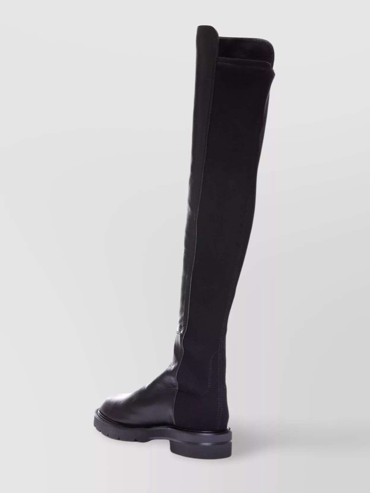 Stuart Weitzman High Leather Chunky Heel Boots In Black