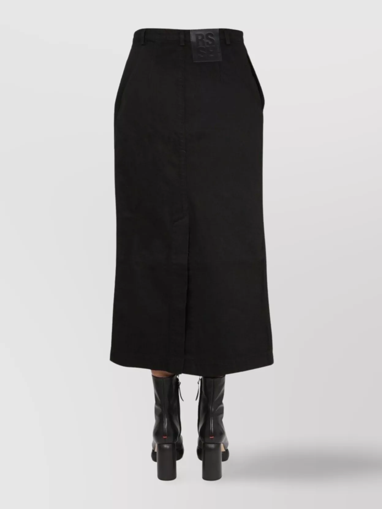 RAF SIMONS WAIST SLIT BELT BUTTON POCKETS SKIRT