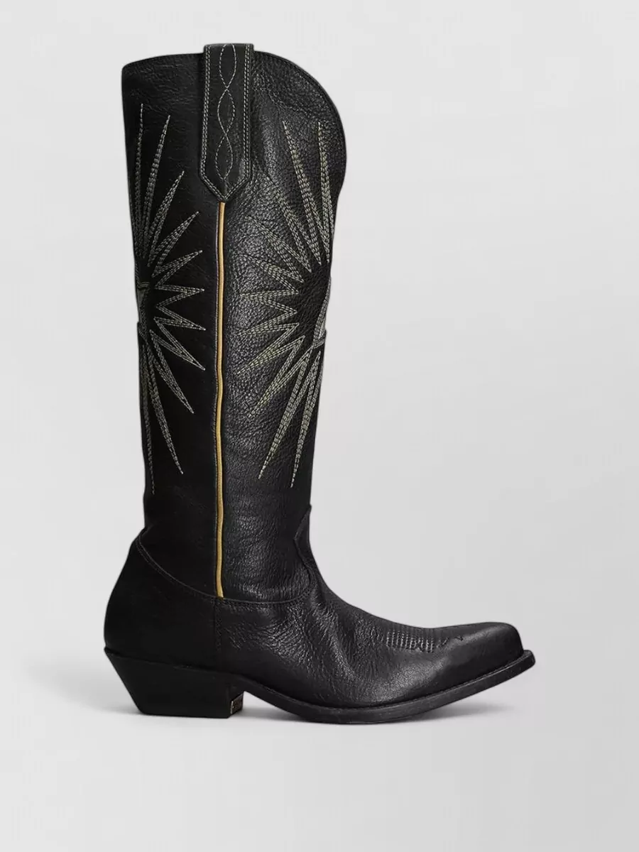 Golden Goose Leather Embroidered Boots
