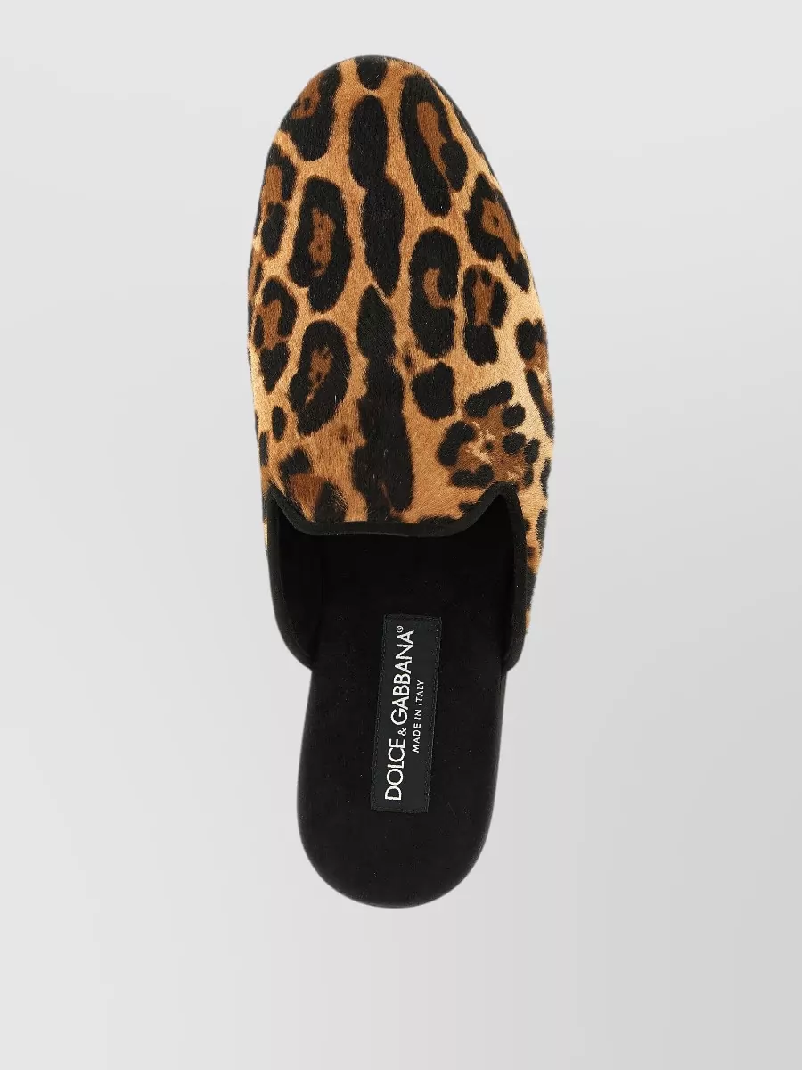 Dolce&Gabbana Leather Print Slippers