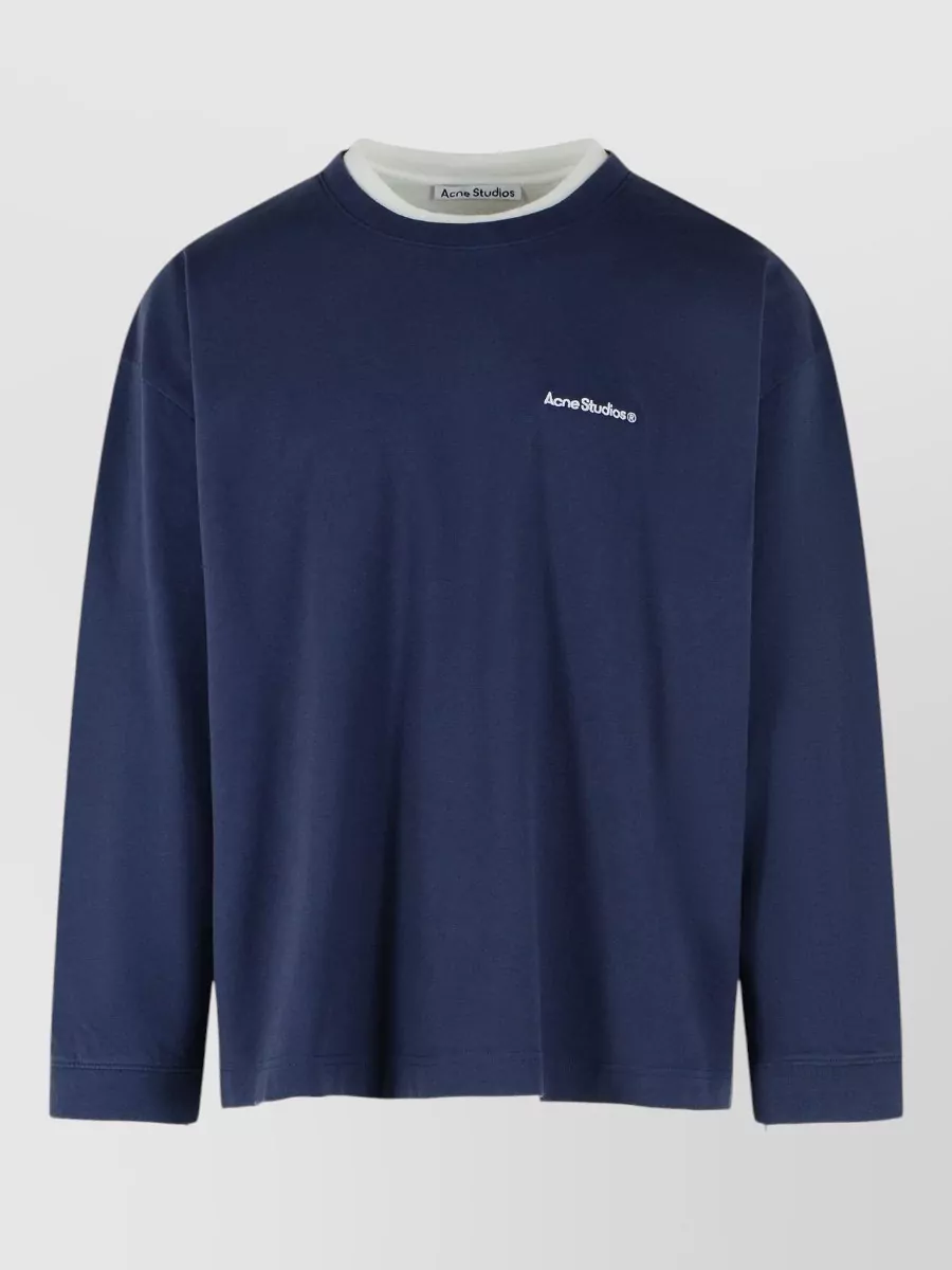 Acne Studios organic cotton logo print crew neck short sleeve sweatshirt