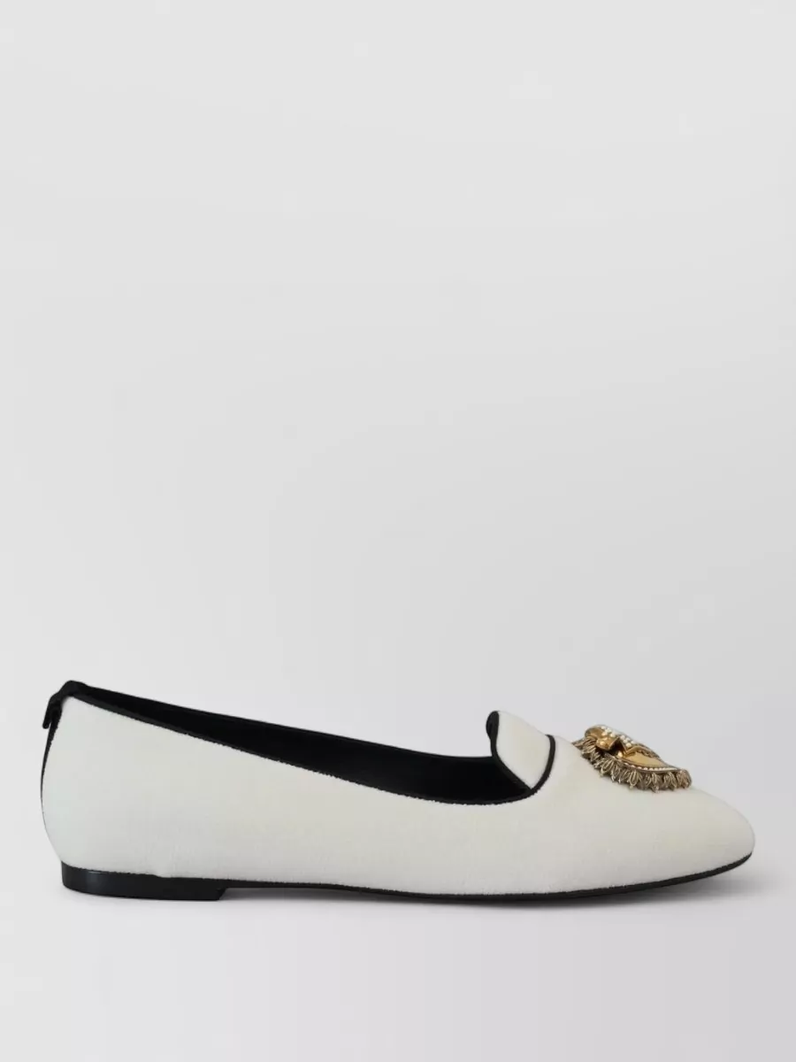 Dolce&Gabbana Velvet Embellished Ballerina Flats