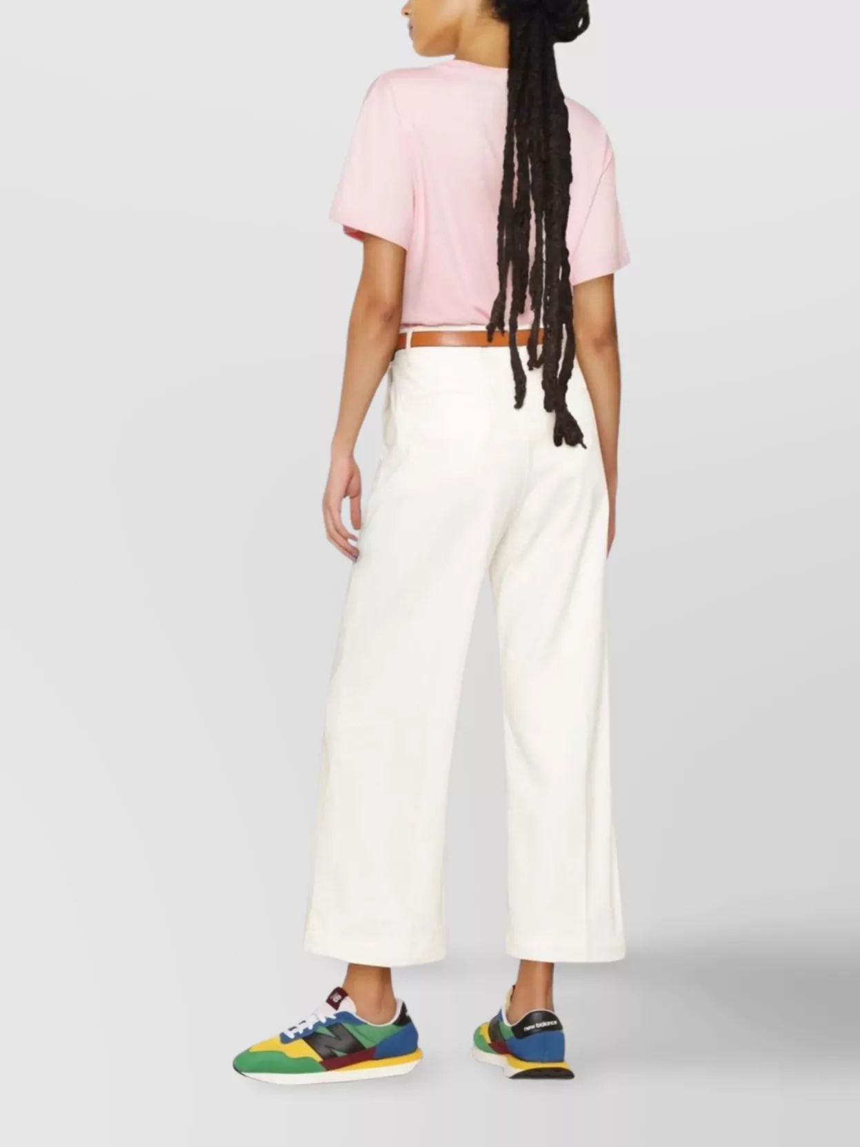 RALPH LAUREN FLARED COTTON BLEND TROUSERS WITH POCKETS AND PRESSED CREASE