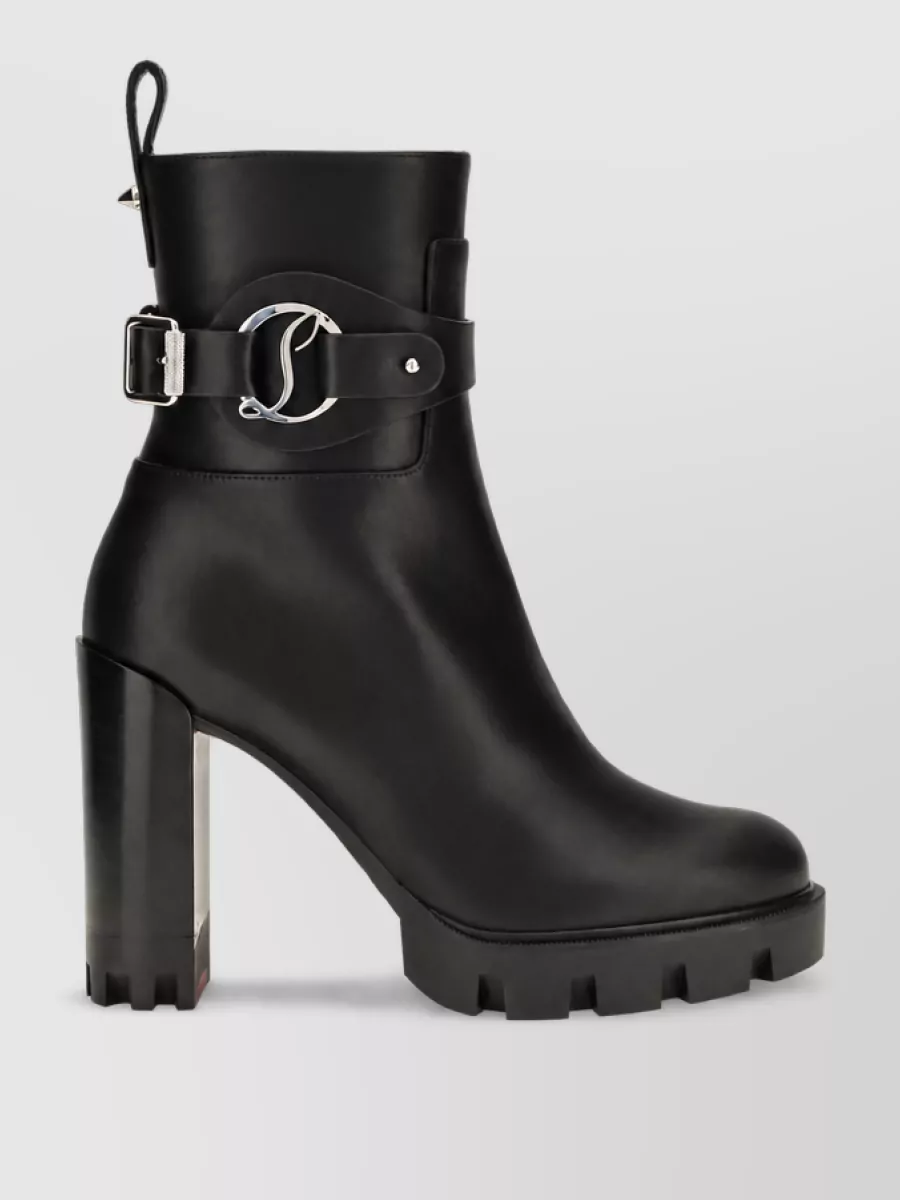 Christian Louboutin Leather Lug Ankle Boots