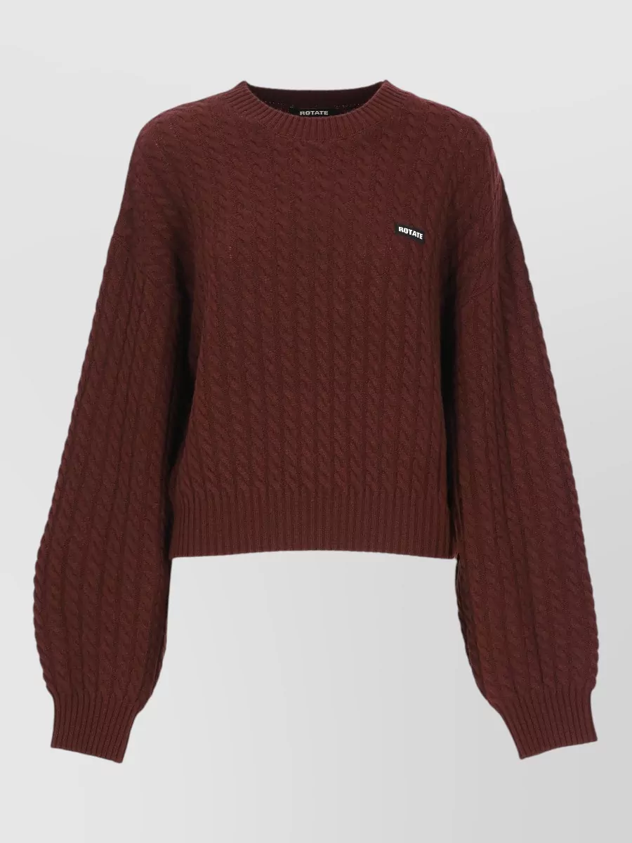 Rotate cable-knit cashmere wool crewneck sweater