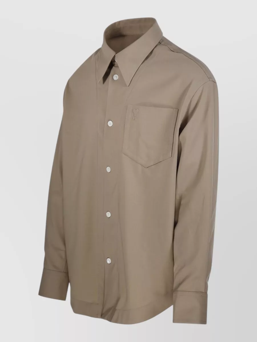 Ami Paris Wool Long-Sleeve Shirt