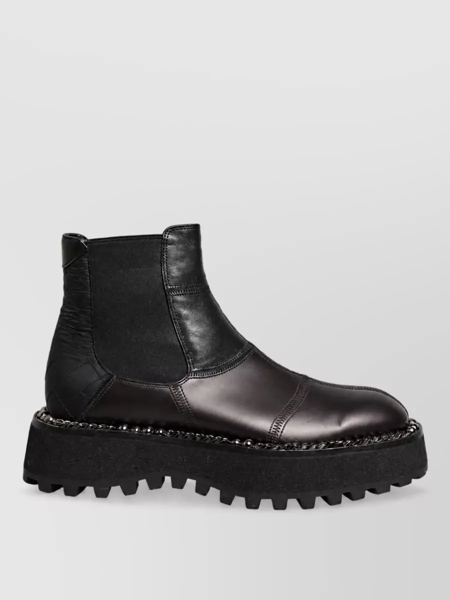 Dolce&Gabbana Leather Slip On Chelsea Boots