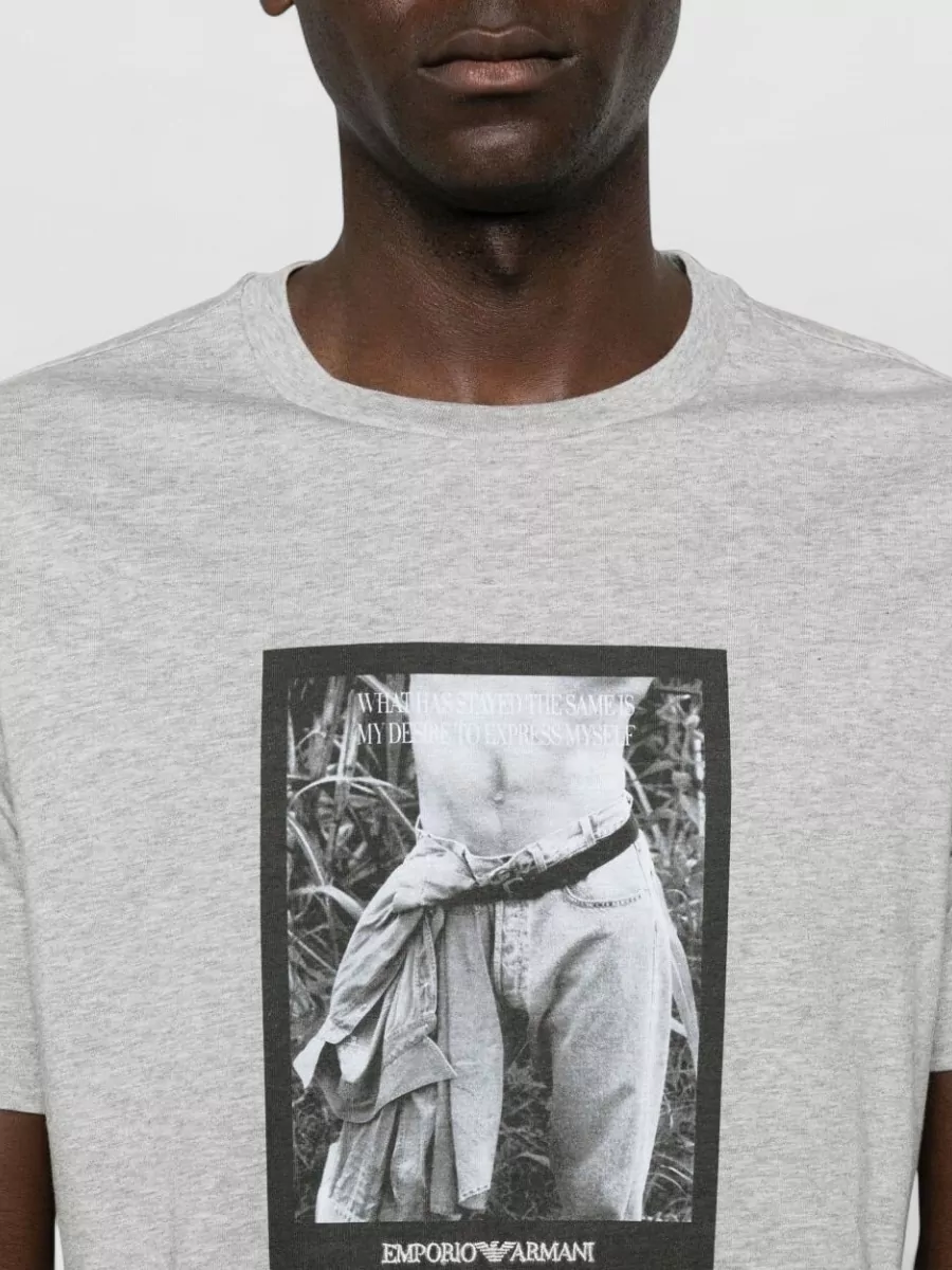 Emporio Armani Printed Cotton Crew-Neck T-Shirt