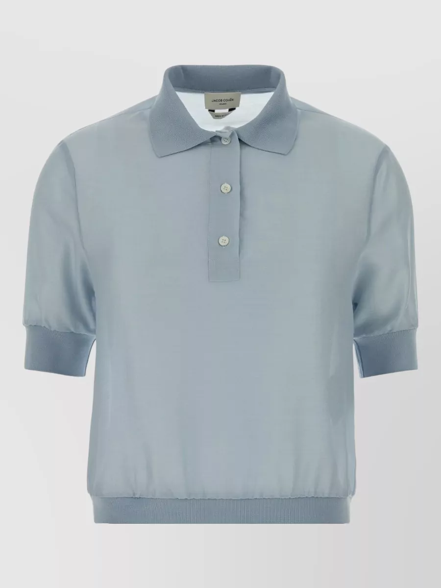 Jacob Cohen Silk Wool Short-Sleeve Polo Shirt