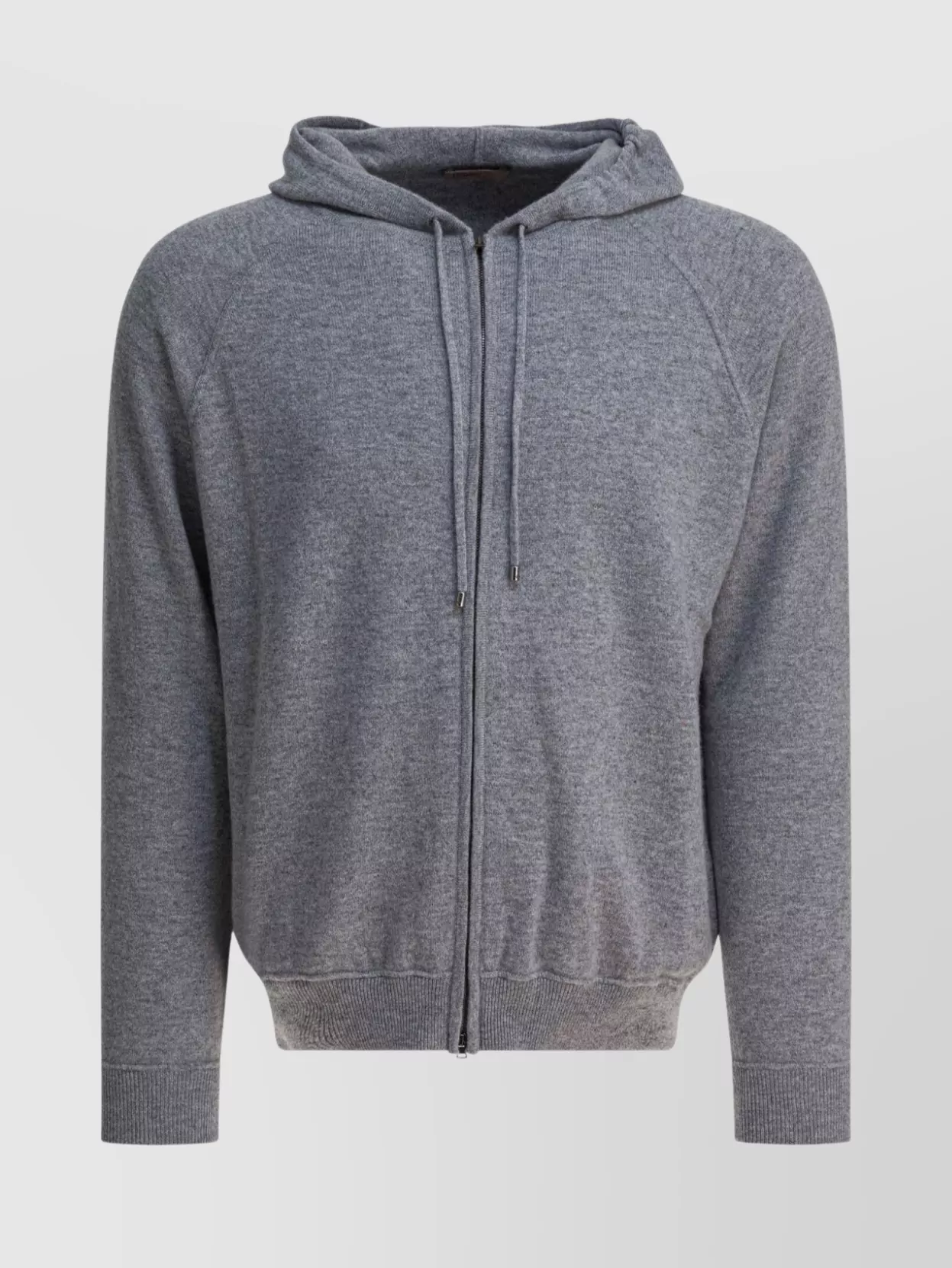 Herno Drawstring Hooded Cashmere Knit Cardigan In Gray