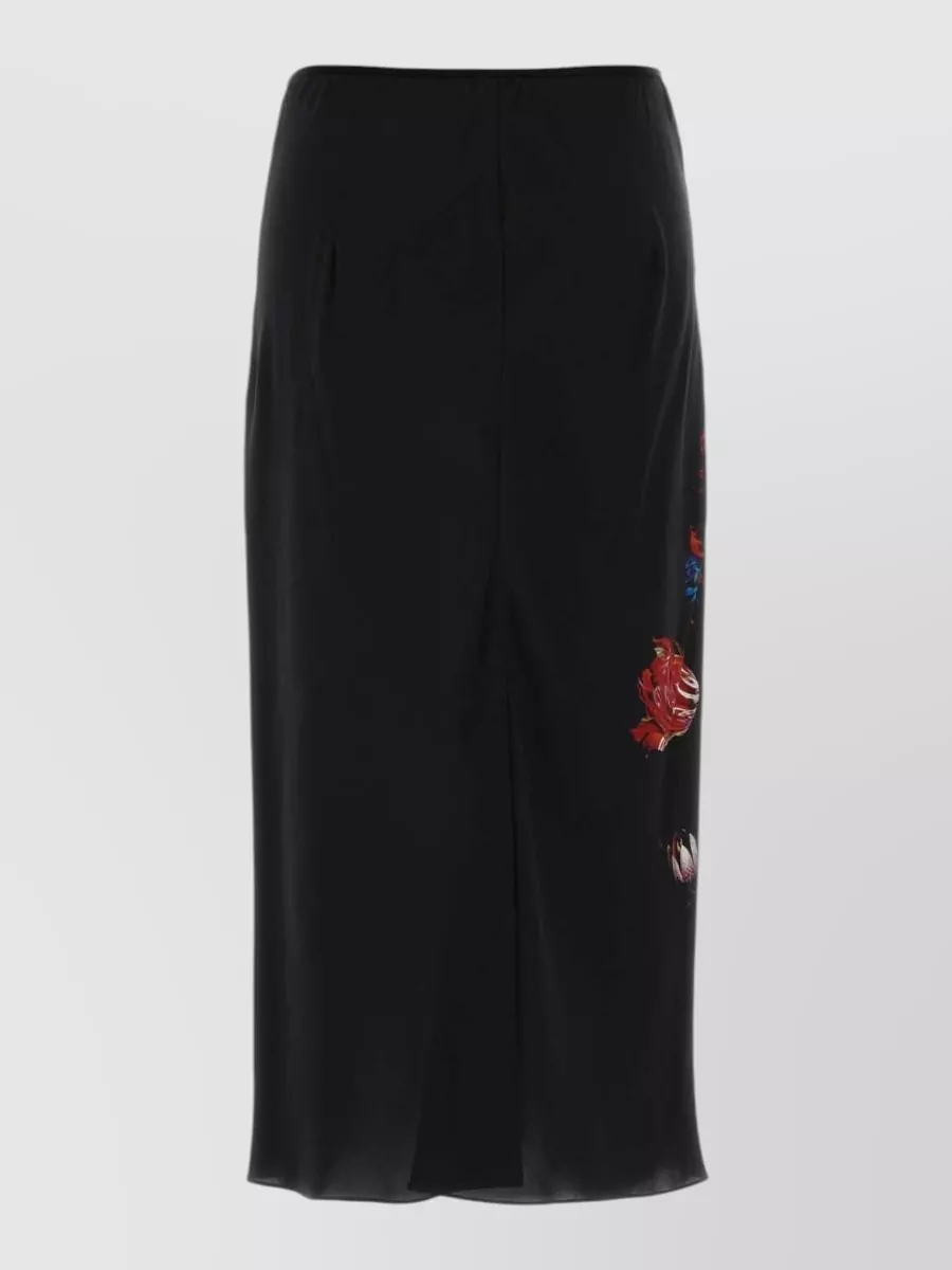 Dries Van Noten Satin Fitted Skirt