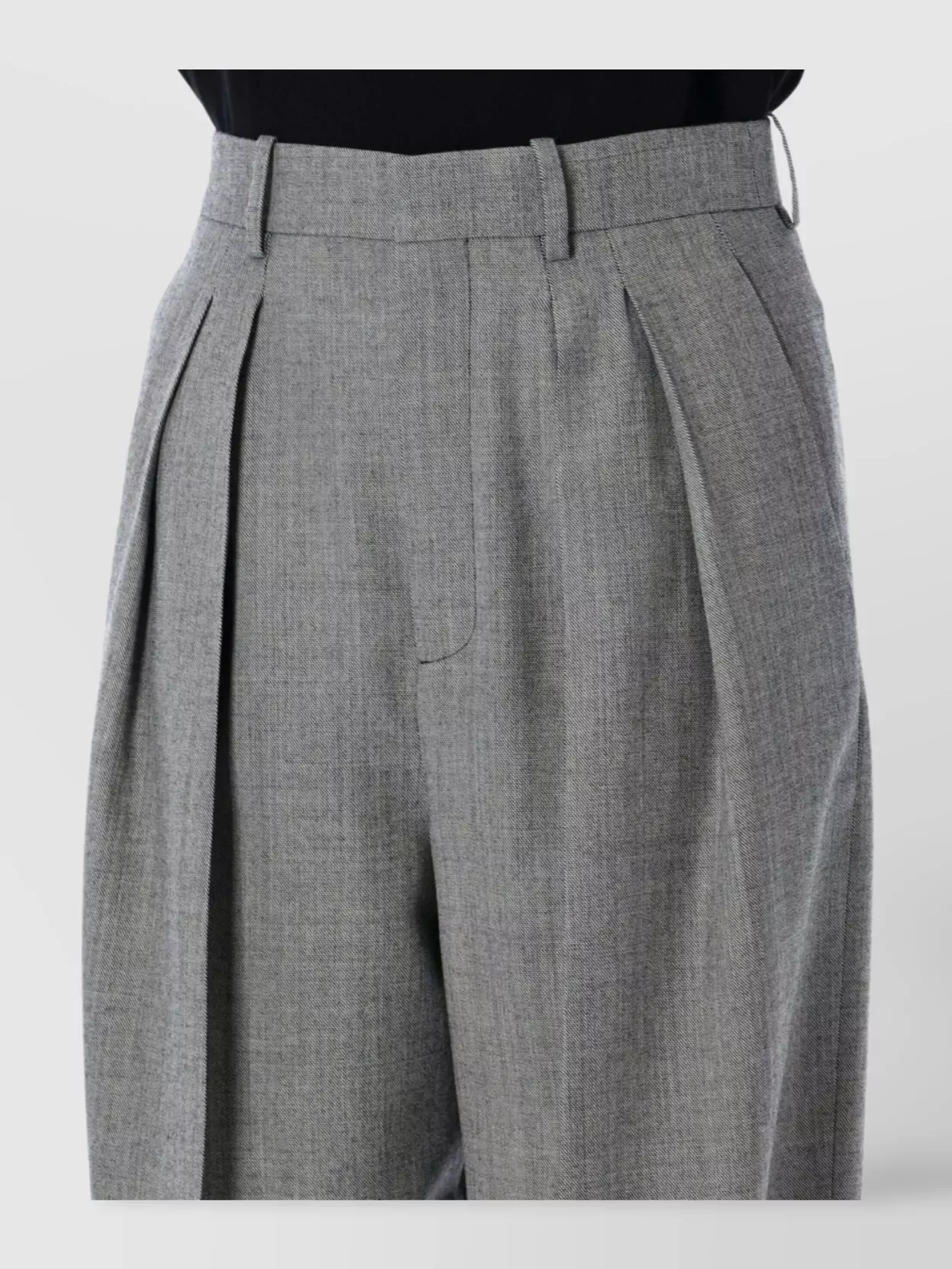 Saint Laurent Grey Pants With Pences And Belt Loops In Wool Woman