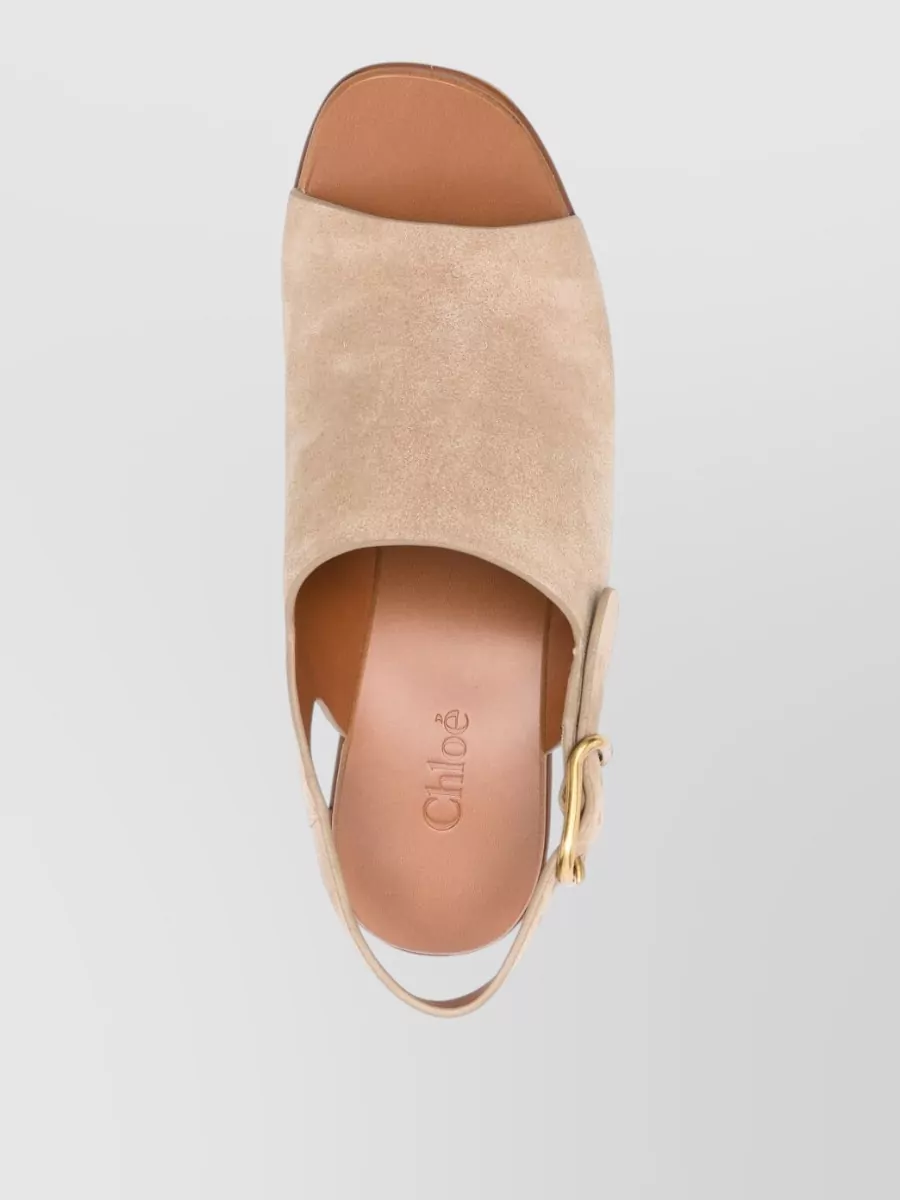 Chloé Platform Sandals Peep Toe Slingback Graffiti