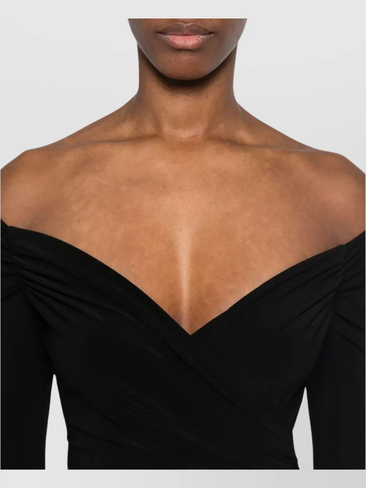 Norma Kamali Shoulder Sweetheart Catsuit Footie