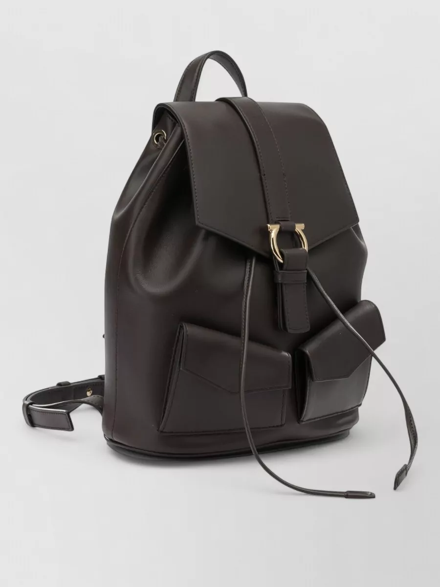 Ferragamo Leather backpack adjustable straps front pockets | The ...