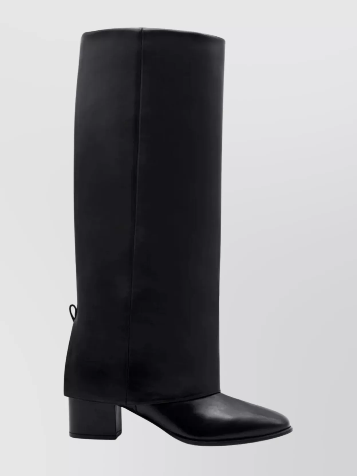 Gia Borghini Knee Length Block Heel Gaiter Boot In Black