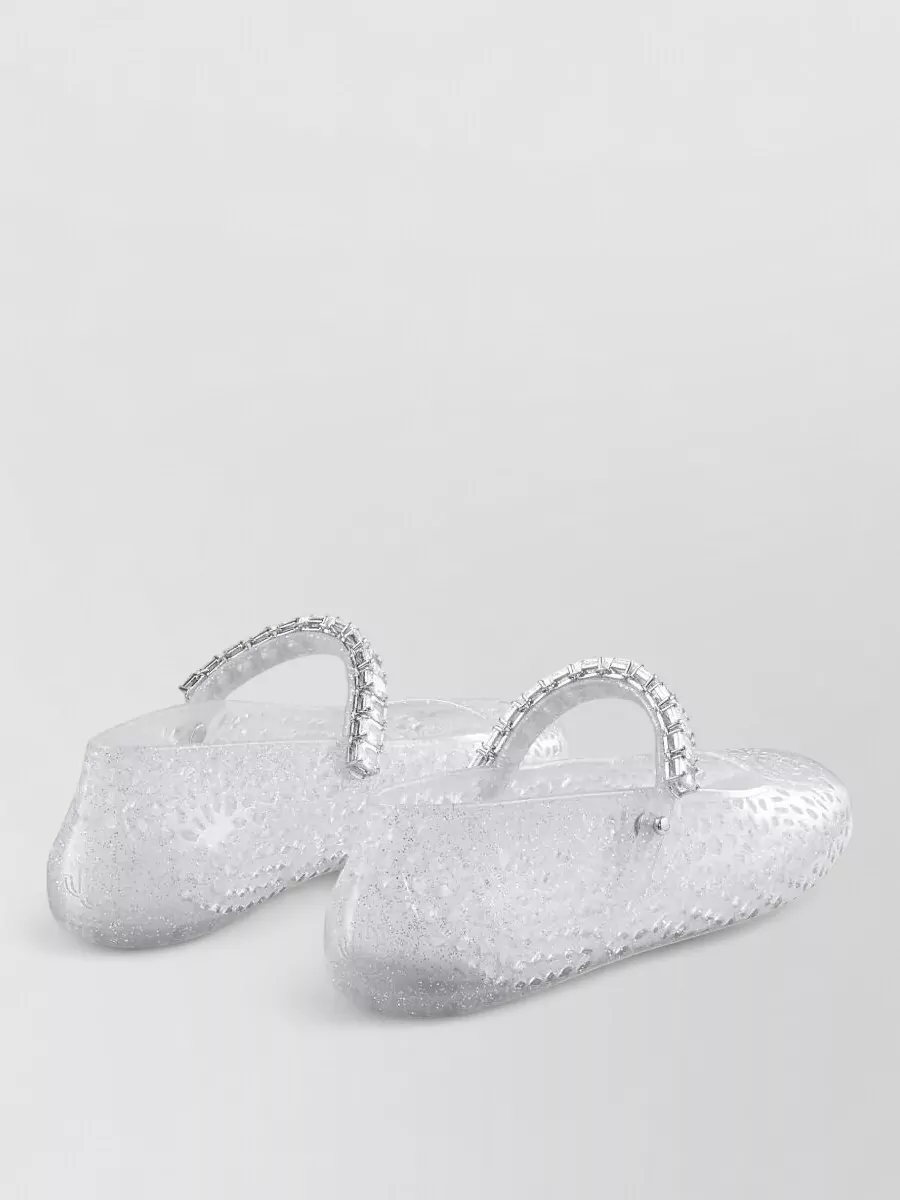 Jimmy Choo Crystal Embellished Jelly Ballerina Flats