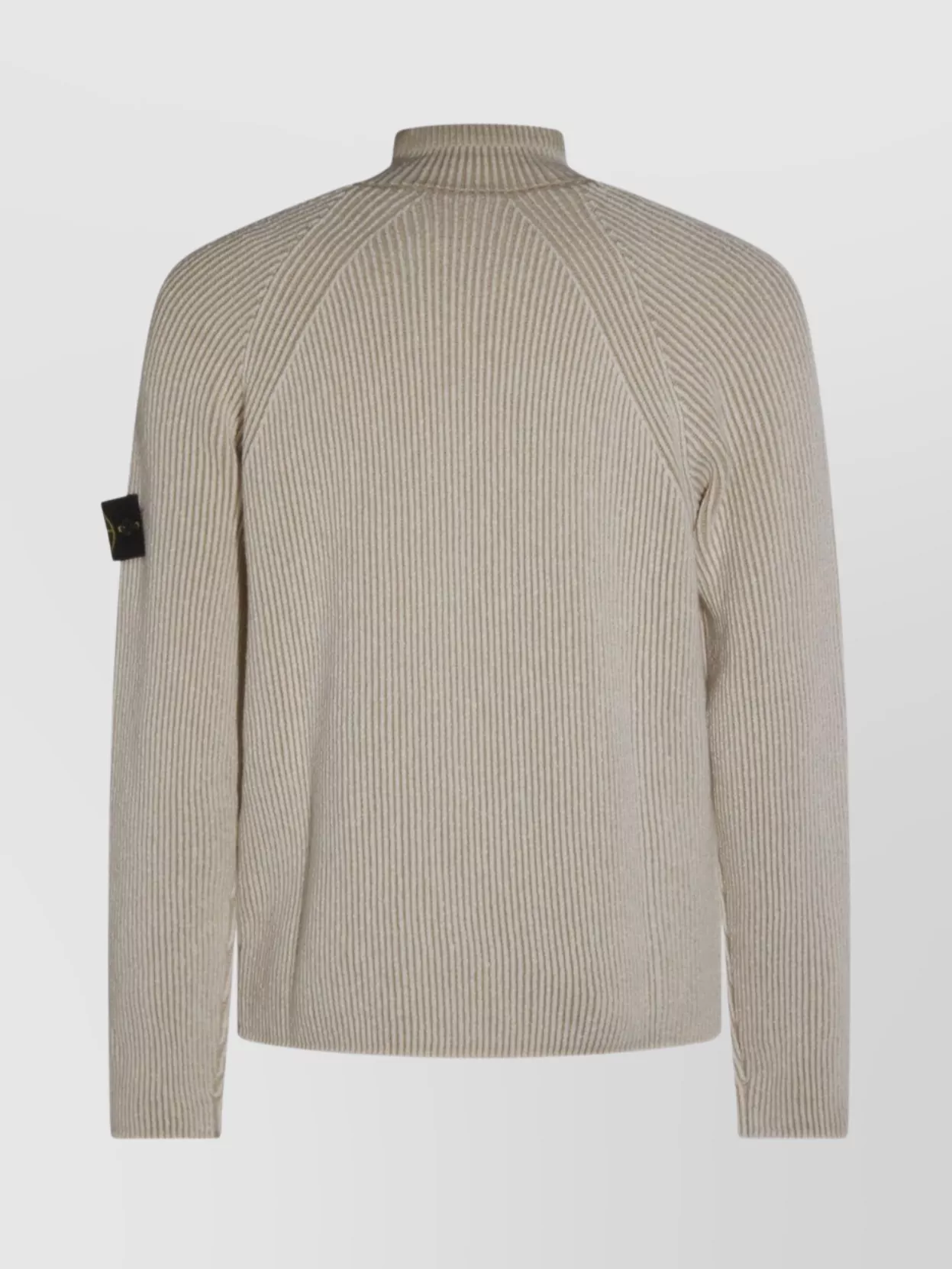 【送料&関税込】Stone  Ribbed Wool Sweater Stone Island Olive green ribbed wool sweater - Men