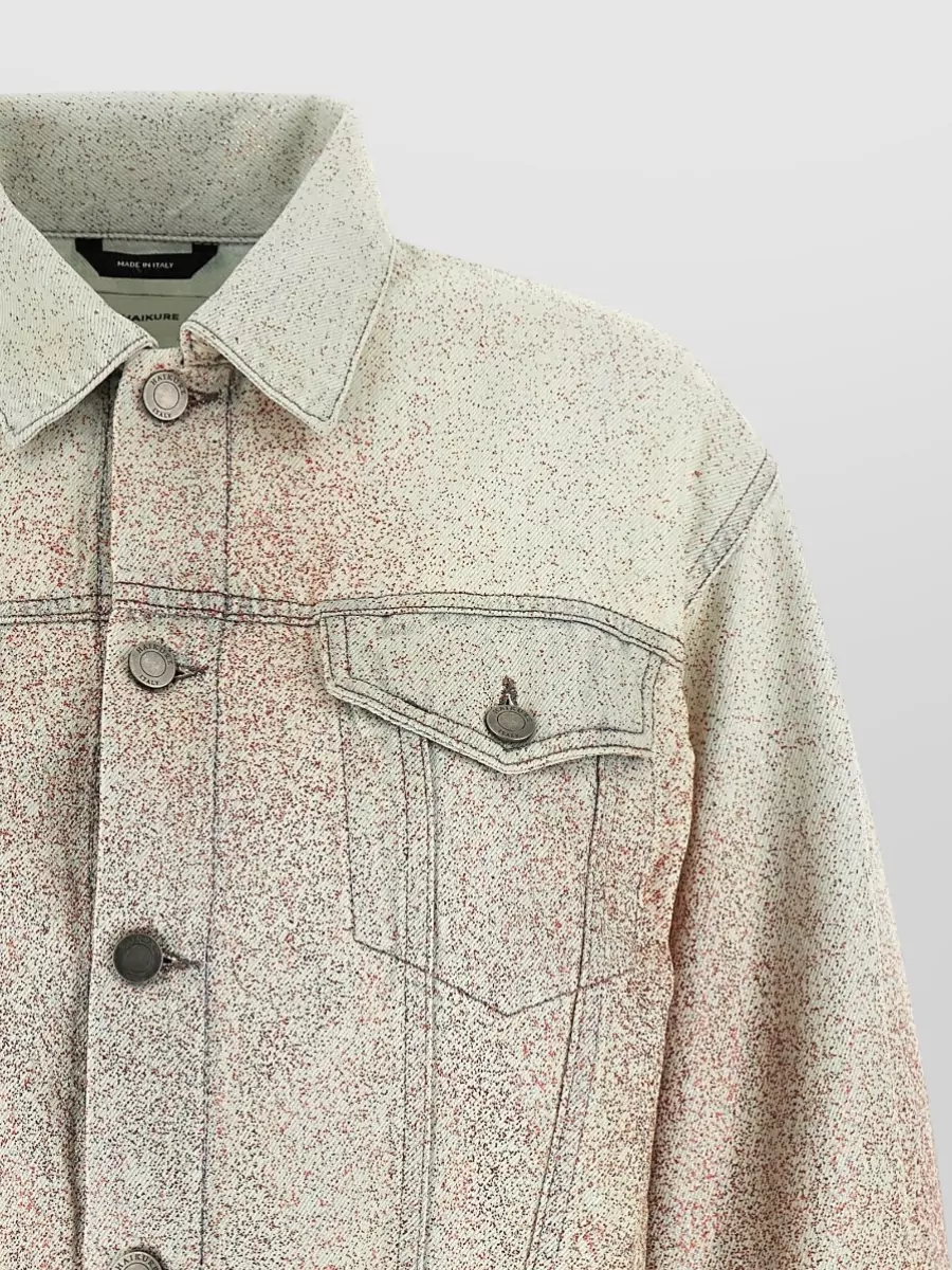 Haikure Denim Glitter Cropped Jacket