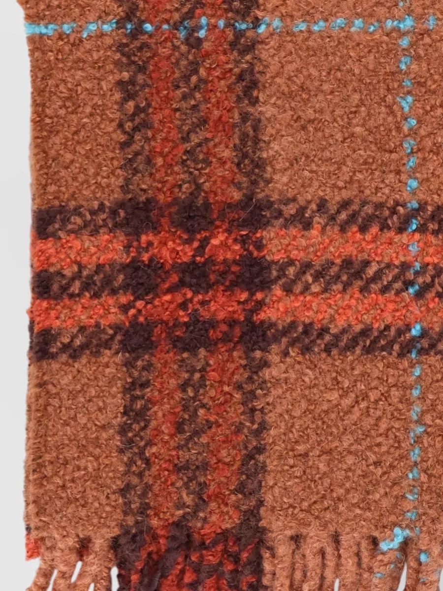 Burberry Checked Scarf Soft Texture Fringed Edges