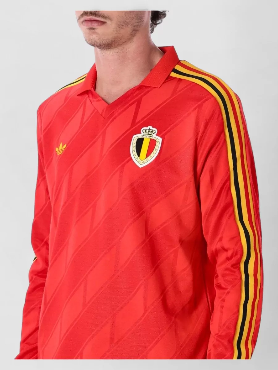 Adidas Originals Jacquard V-Neck Long-Sleeve Football Shirt