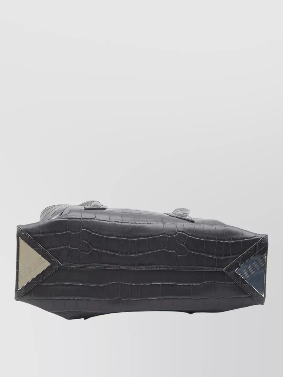 The Attico Passeggiata Small Crocodile Print Shoulder Bag