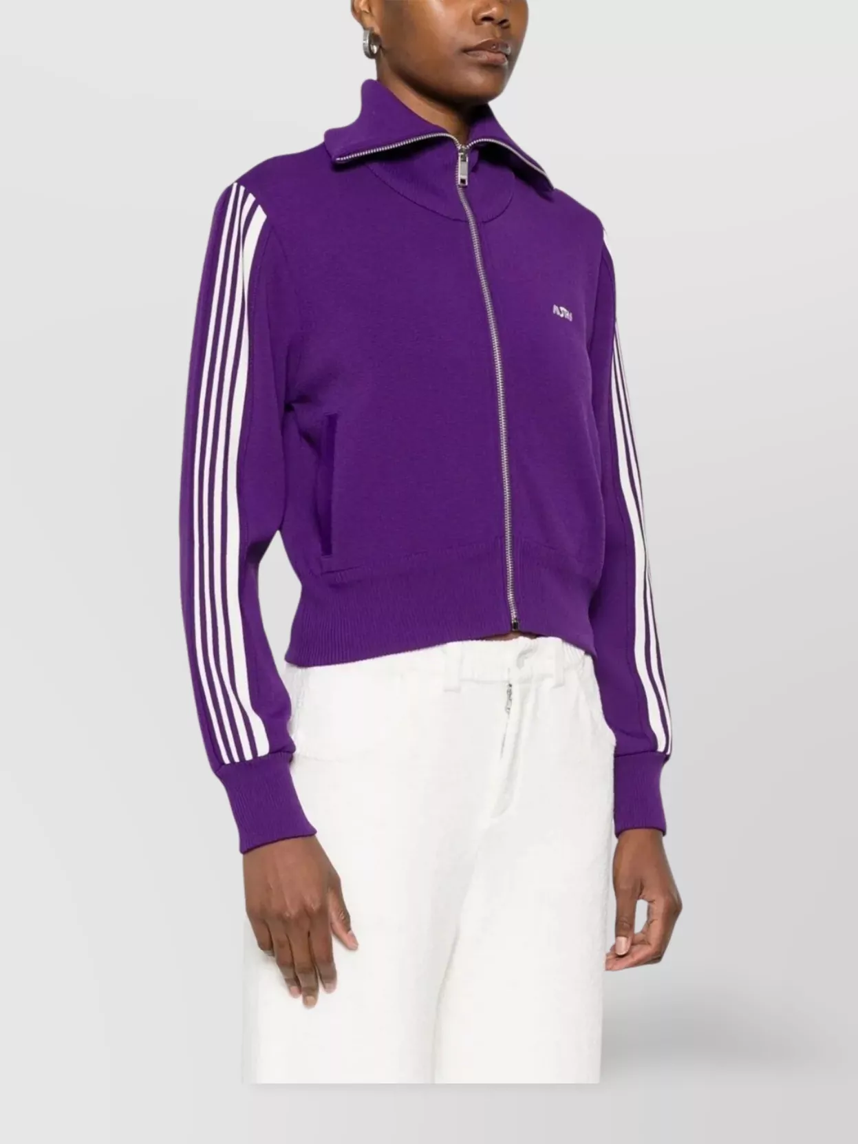 Shop Autry Knitted Track Jacket Stripe Detailing