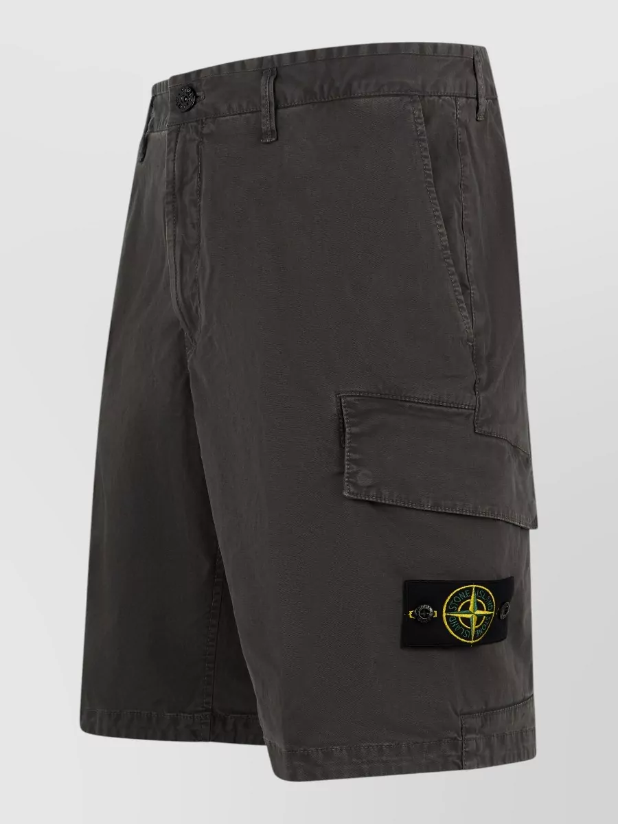 Stone Island Cotton Cargo Bermuda Shorts