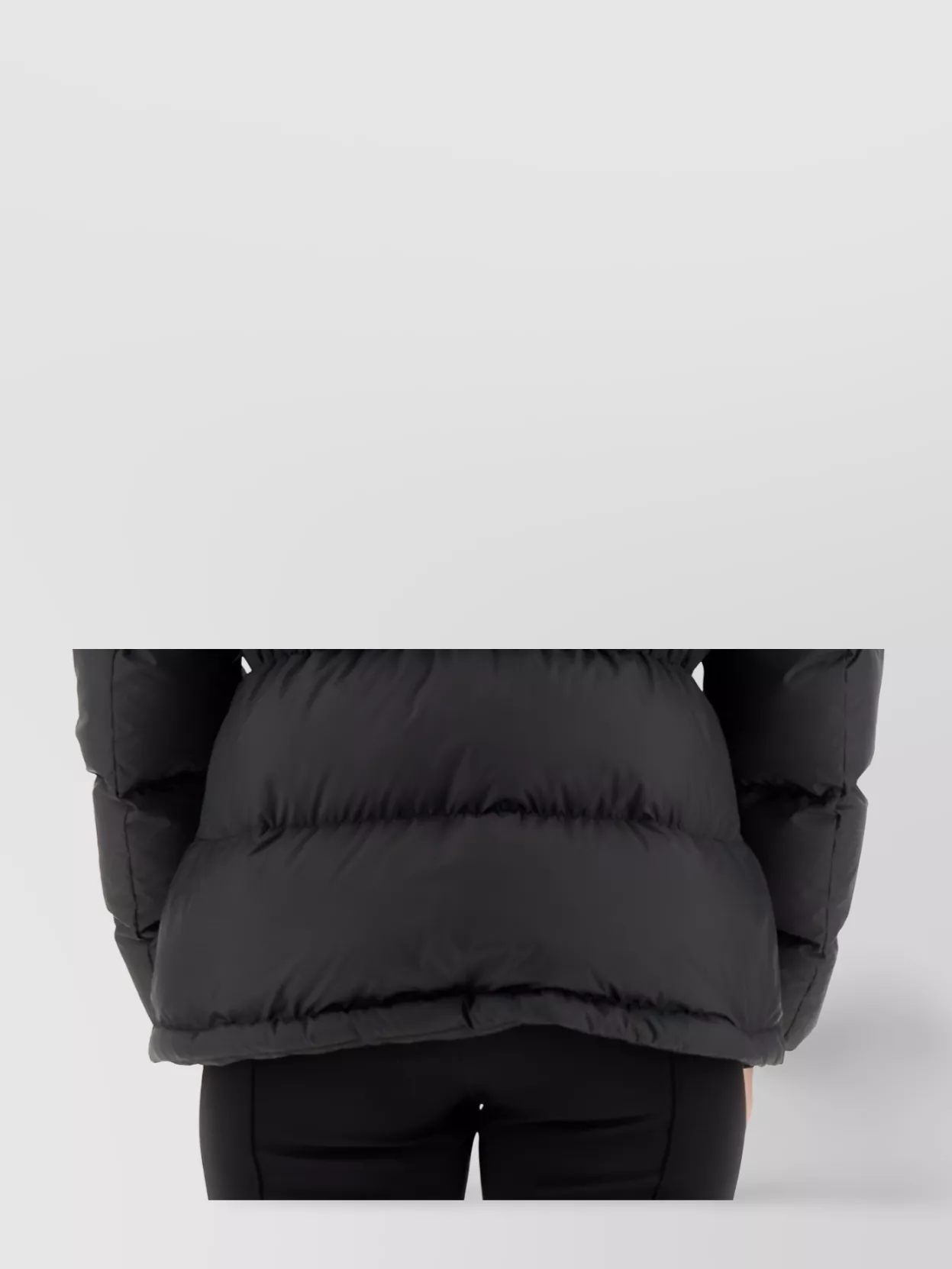 Moncler Short Puffer Jacket High Collar In Black