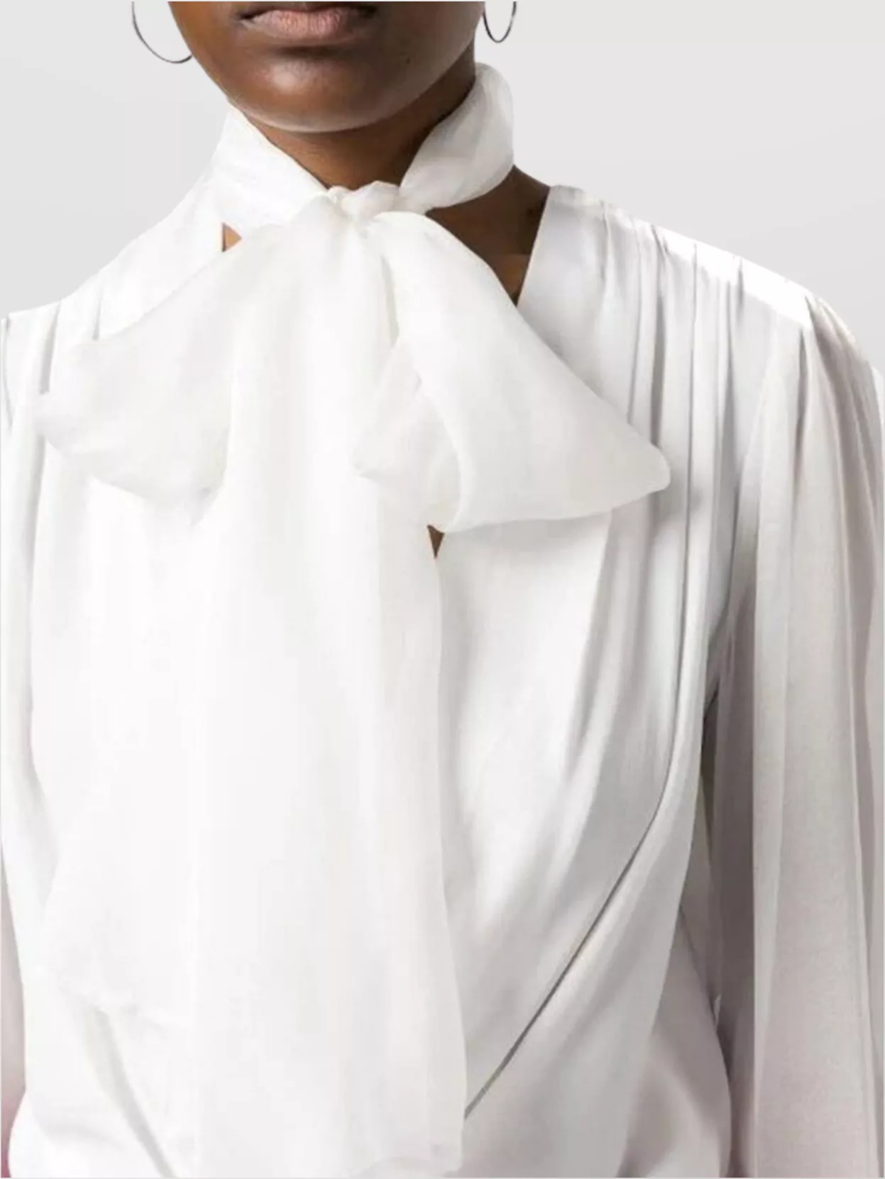 Pinko Silk Chiffon Bodysuit In White
